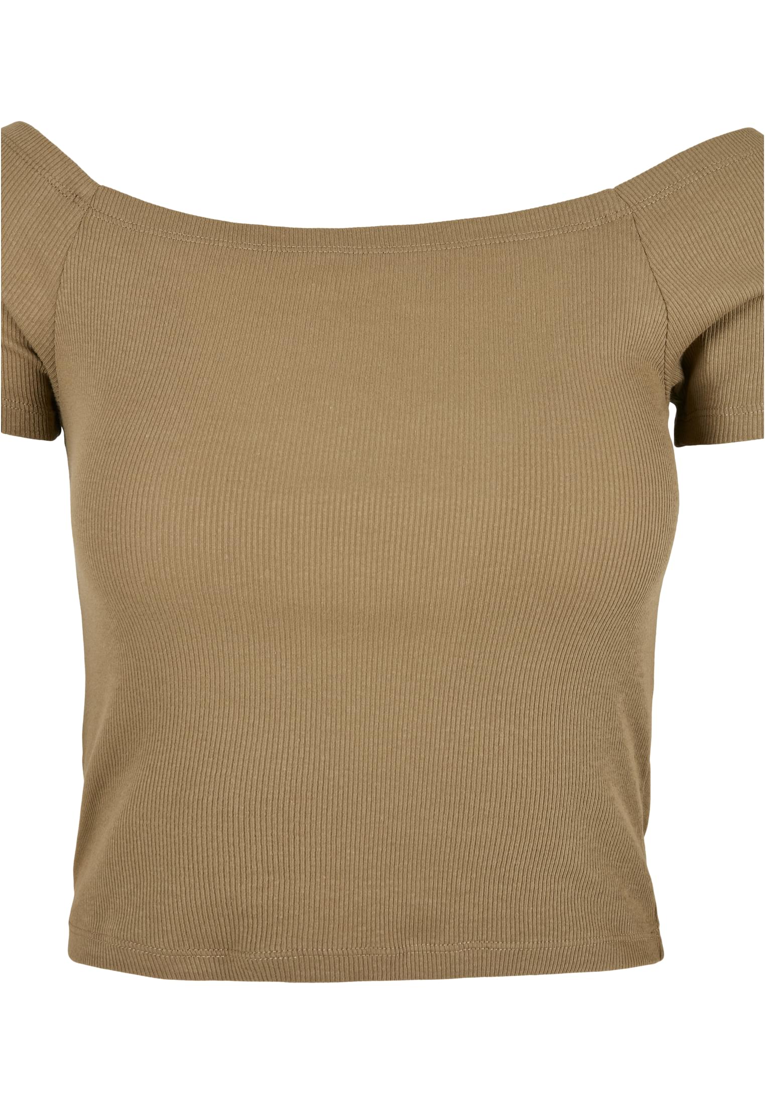 レディース オフショルダー リブ Tシャツ カーキ 3XL
 - variant image 7