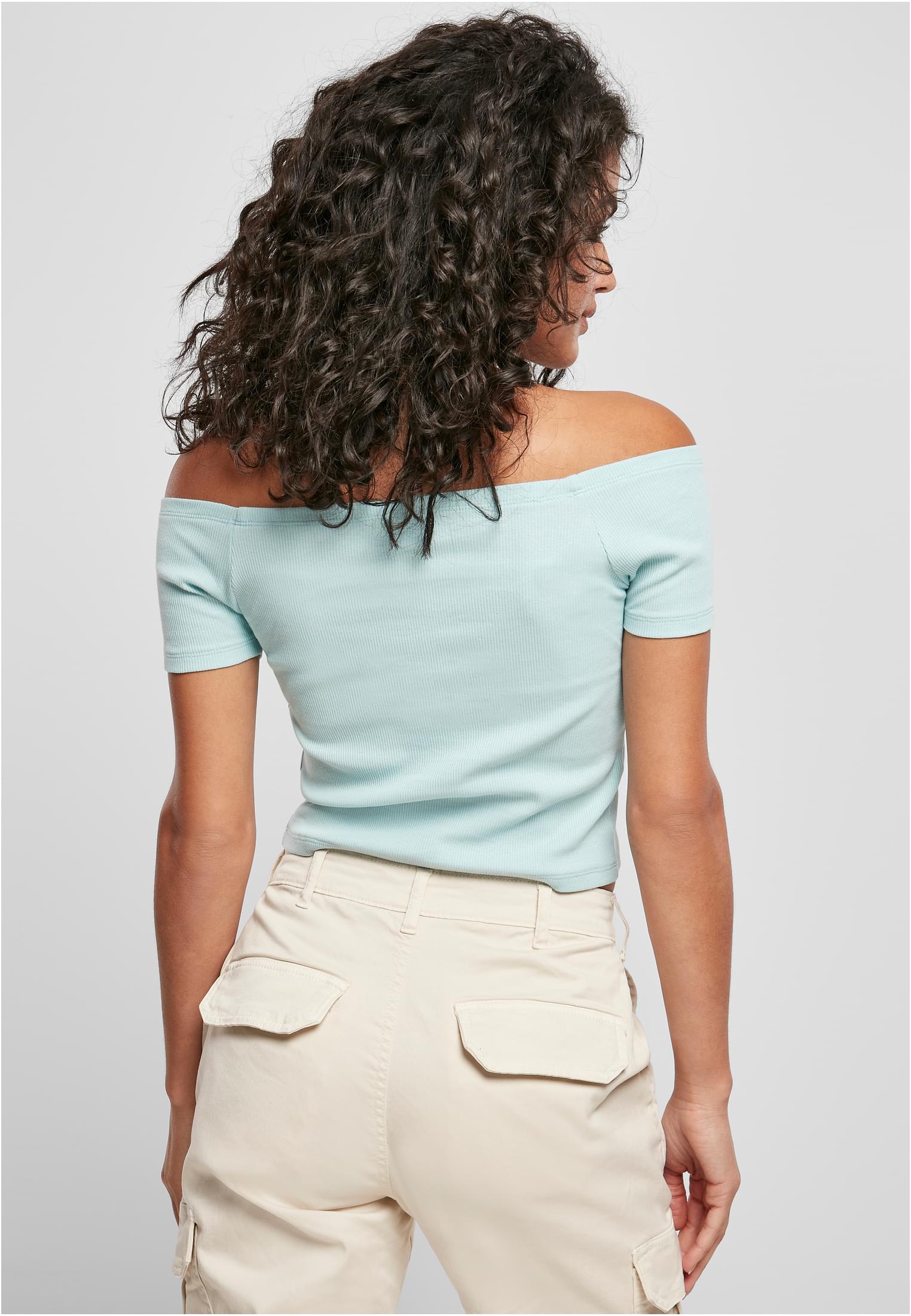 Ladies Off Shoulder Rib Tee seablue 3XL
 - variant image 2