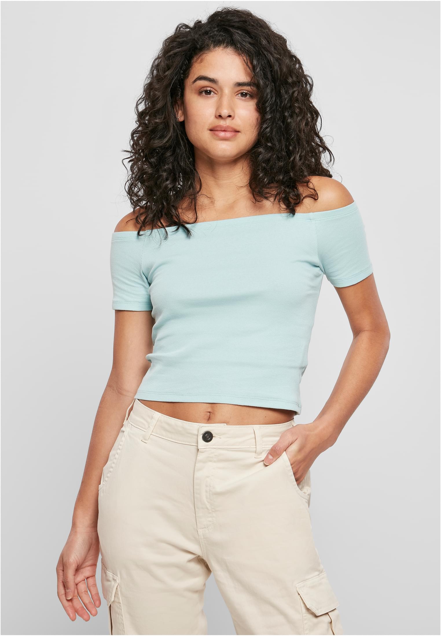 Ladies Off Shoulder Rib Tee seablue 3XL
 - alternate variant 12