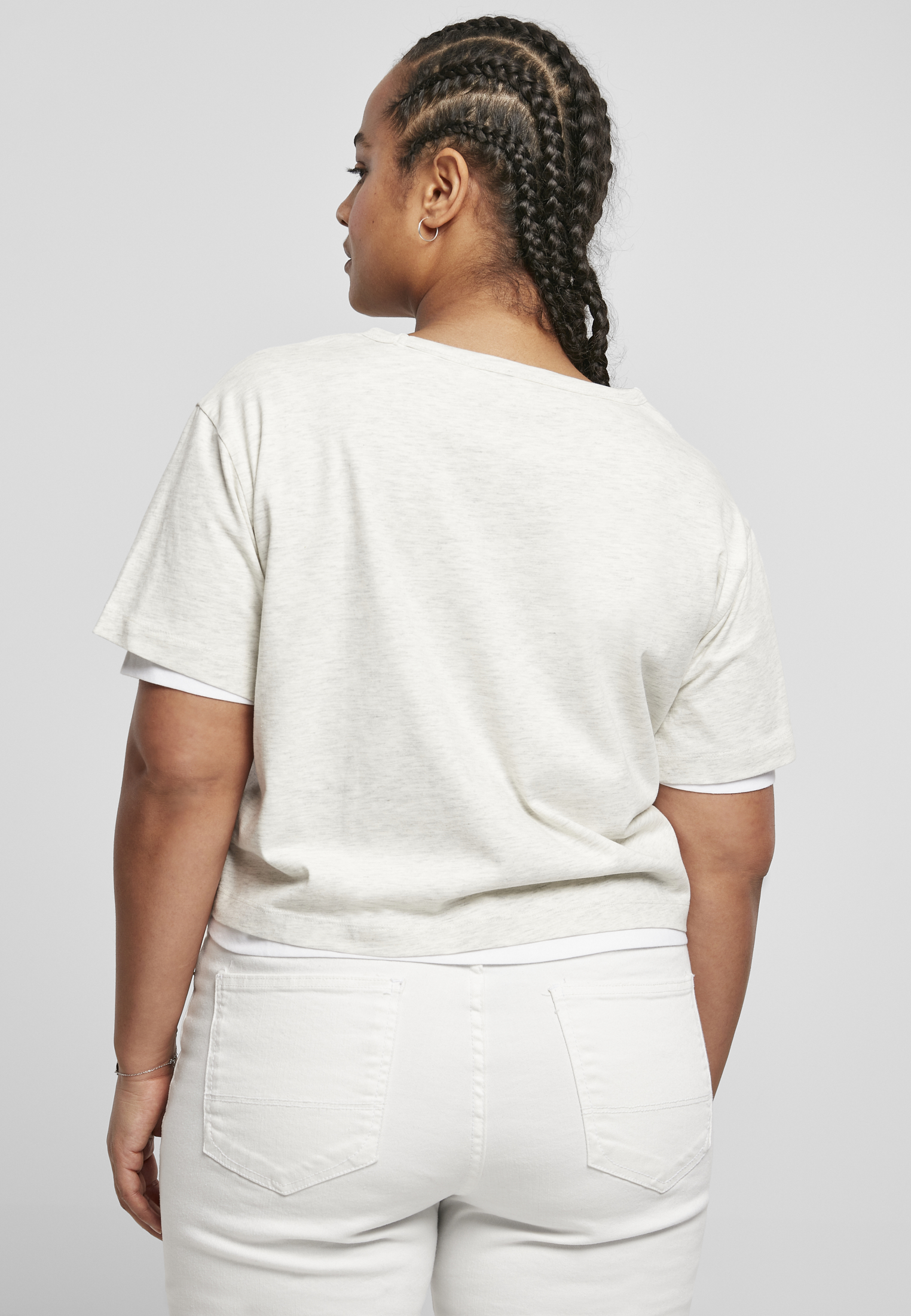 T-shirt Femme Double Doublure Full Laine gris clair/blanc 3XL
 - variant image 2