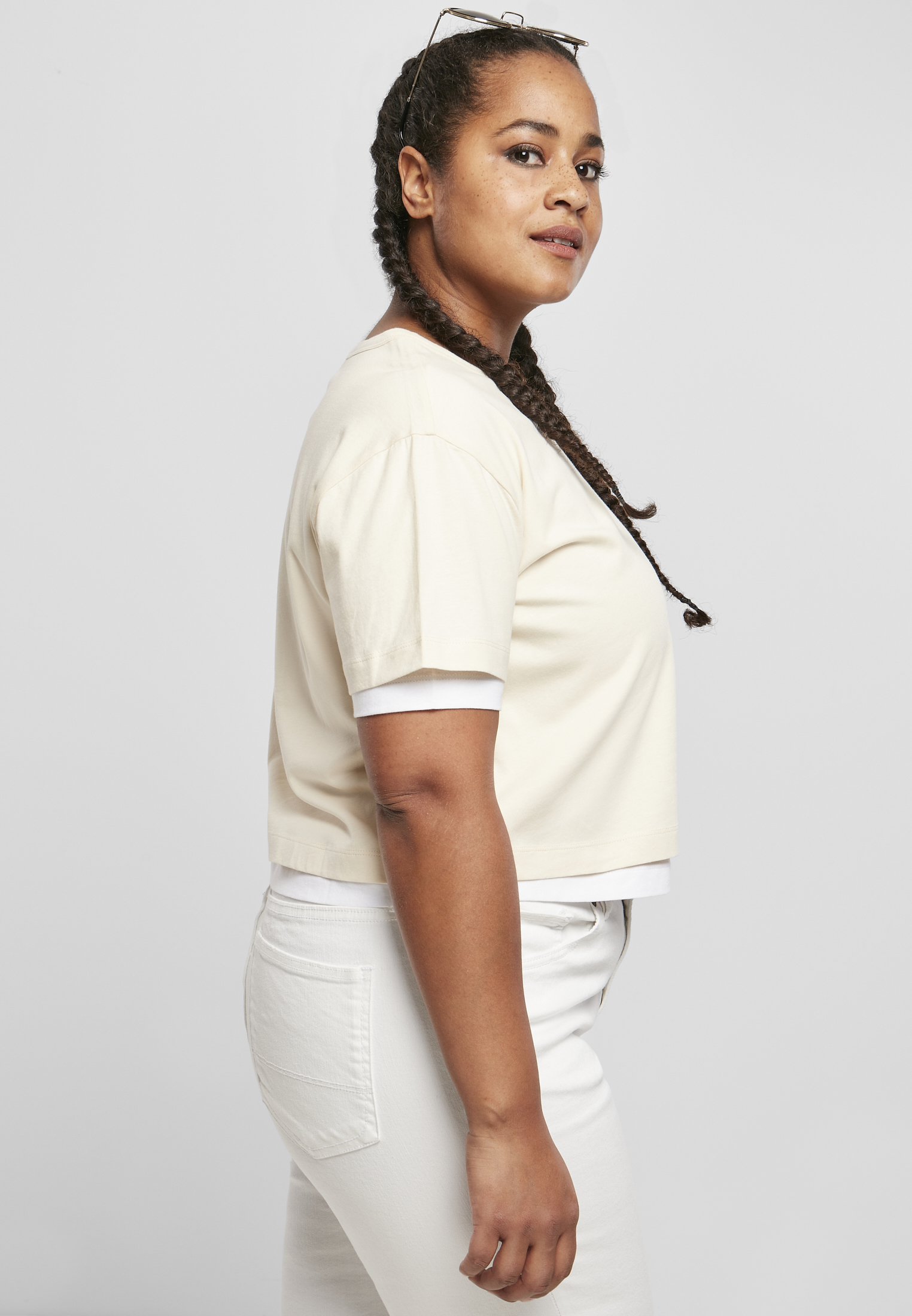 T-shirt Femme Double Doublure Blanche whitesand/blanc 3XL
 - variant image 3