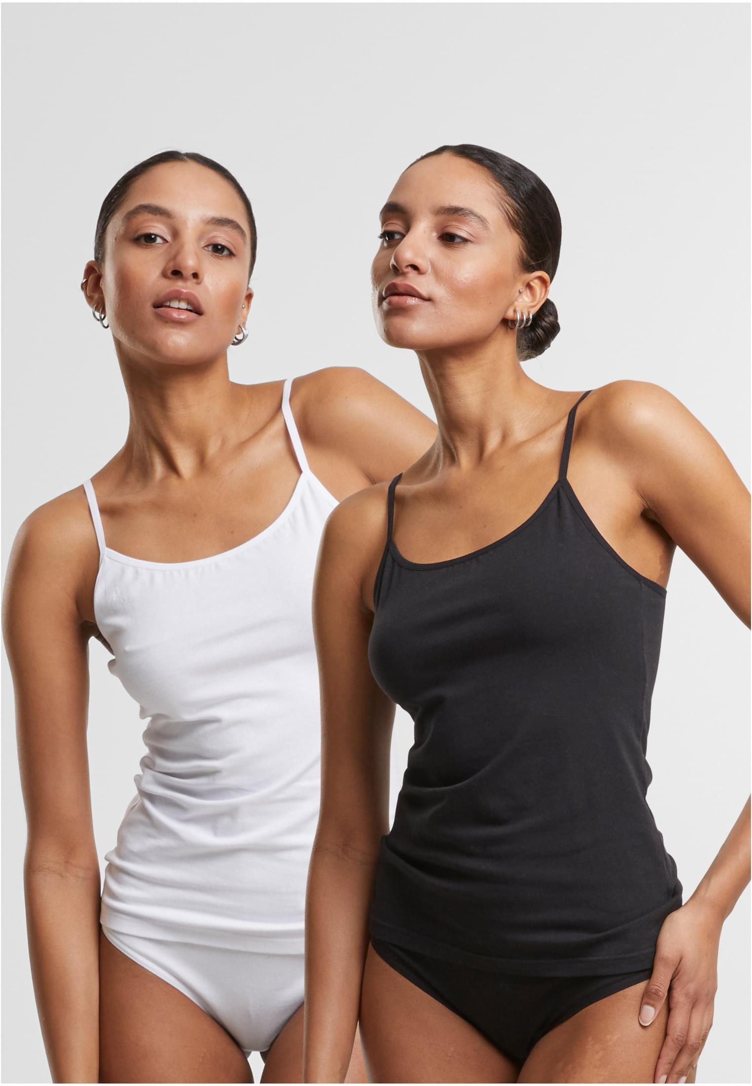 Ladies Basic Tank Top Cotton  2-Pack black+white L - alternate variant 1