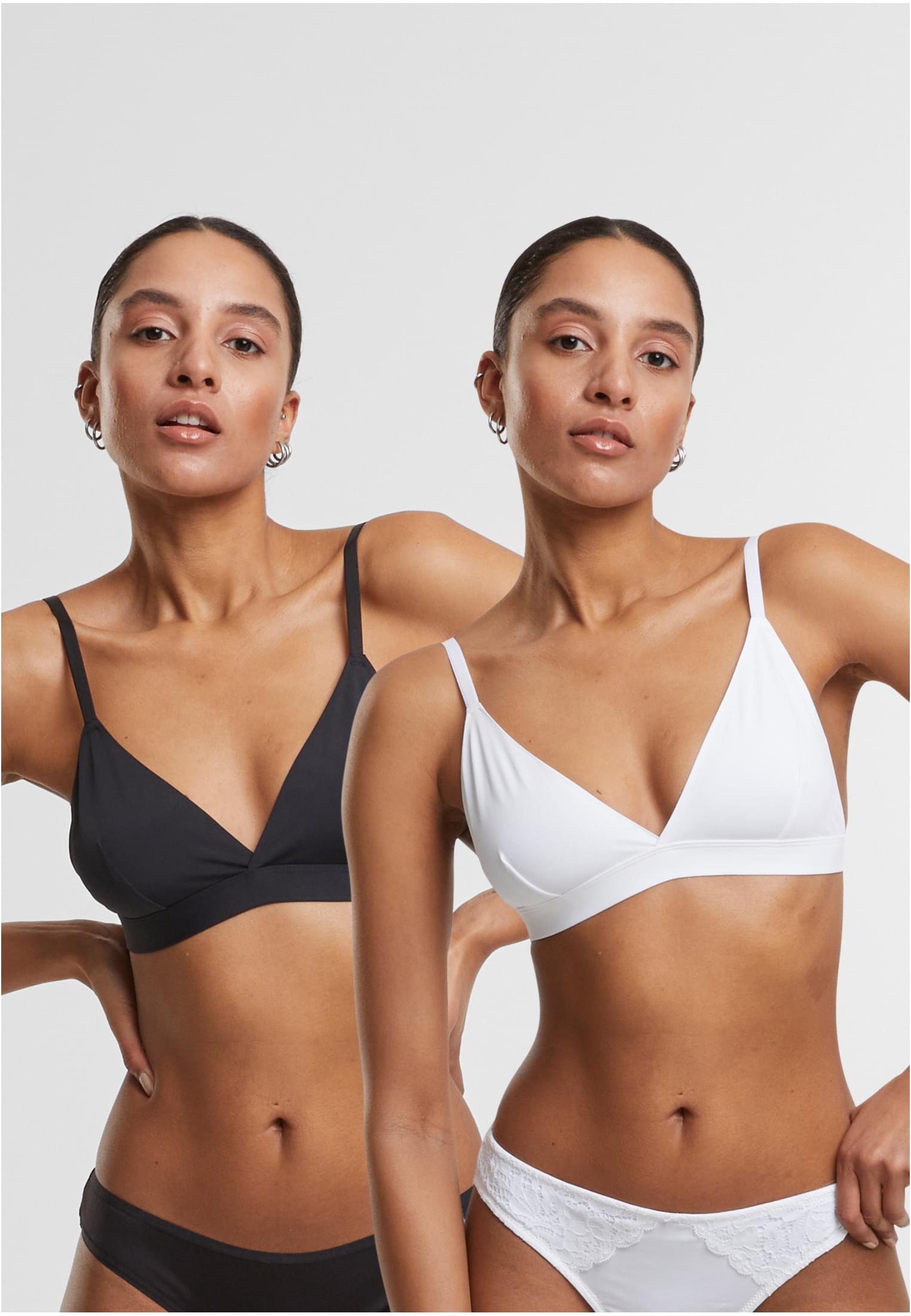 Ladies Basic unpadded Bra 2-Pack black+white L - alternate variant 1