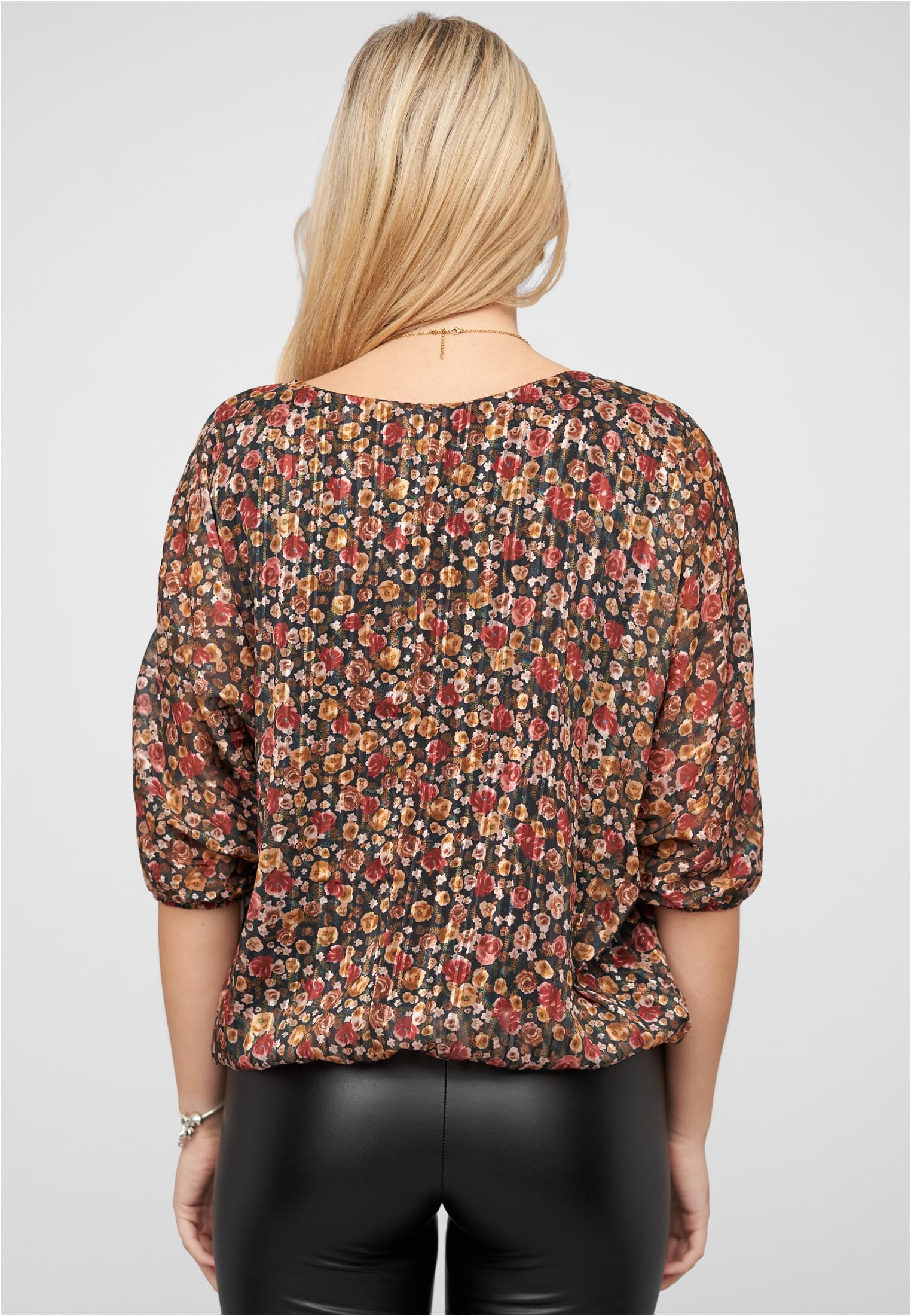 3/4 Arm Lurex Bluse mit Rosen Print 2-lagig - related product back image 7