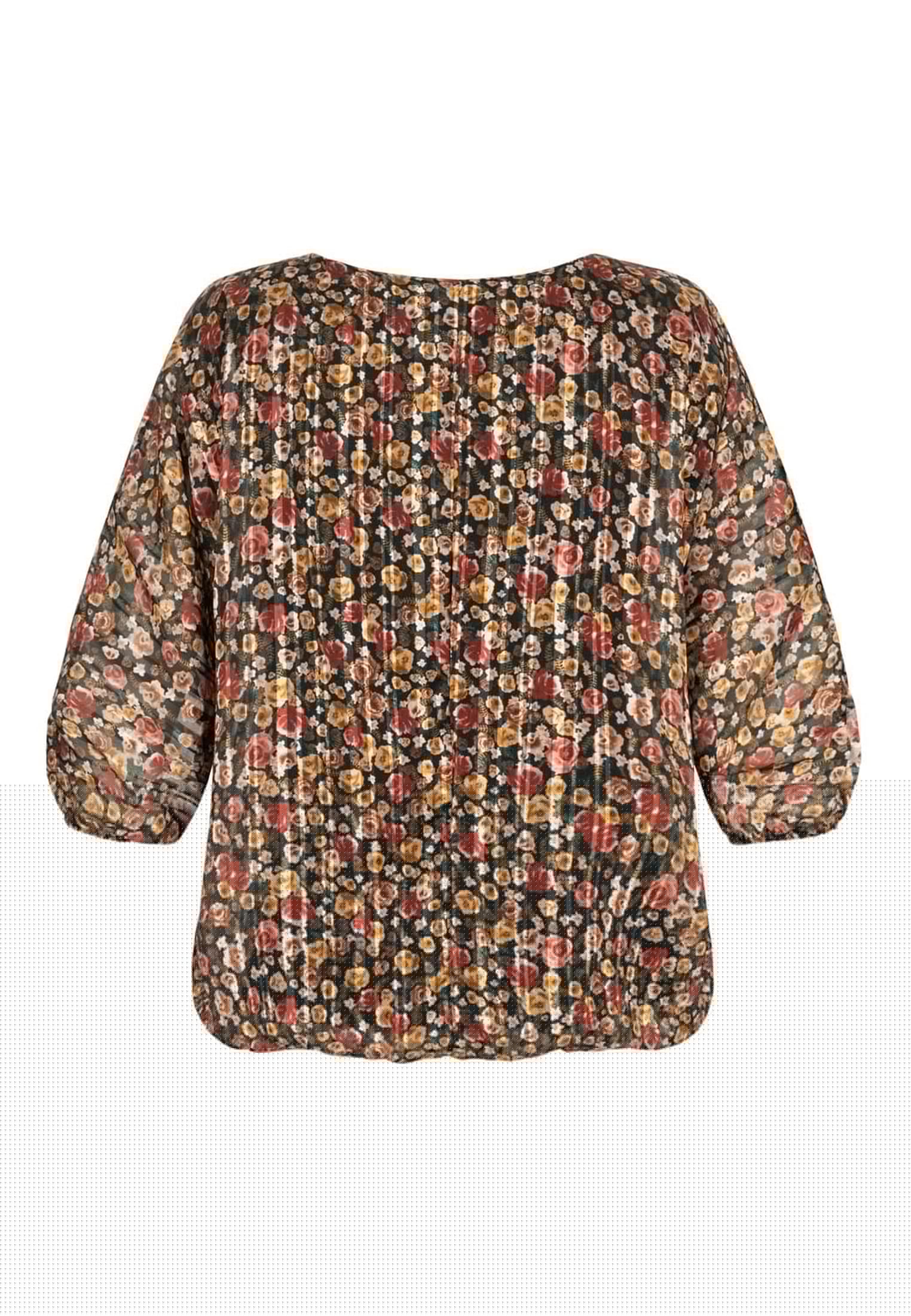 3/4 Arm Lurex Bluse mit Rosen Print 2-lagig - related product back image 7
