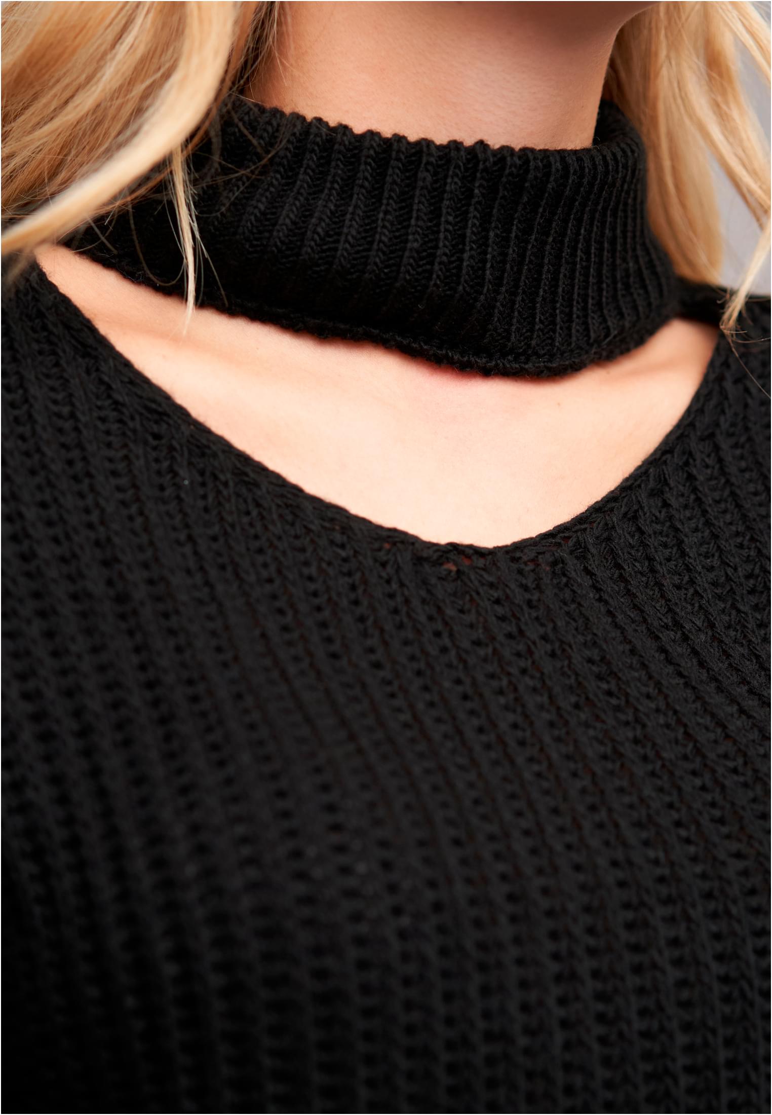 Pullover mit Stehrollkragen und V-Ausschnitt black L - variant image 5