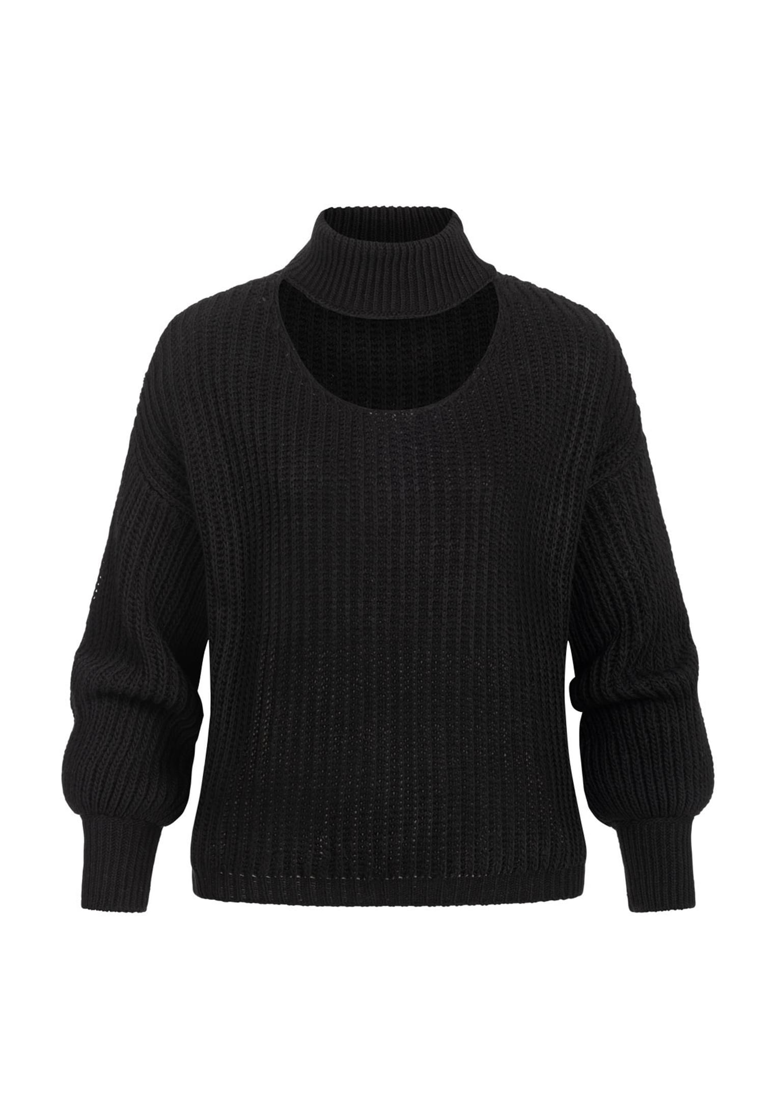 Pullover mit Stehrollkragen und V-Ausschnitt black L - variant image 6