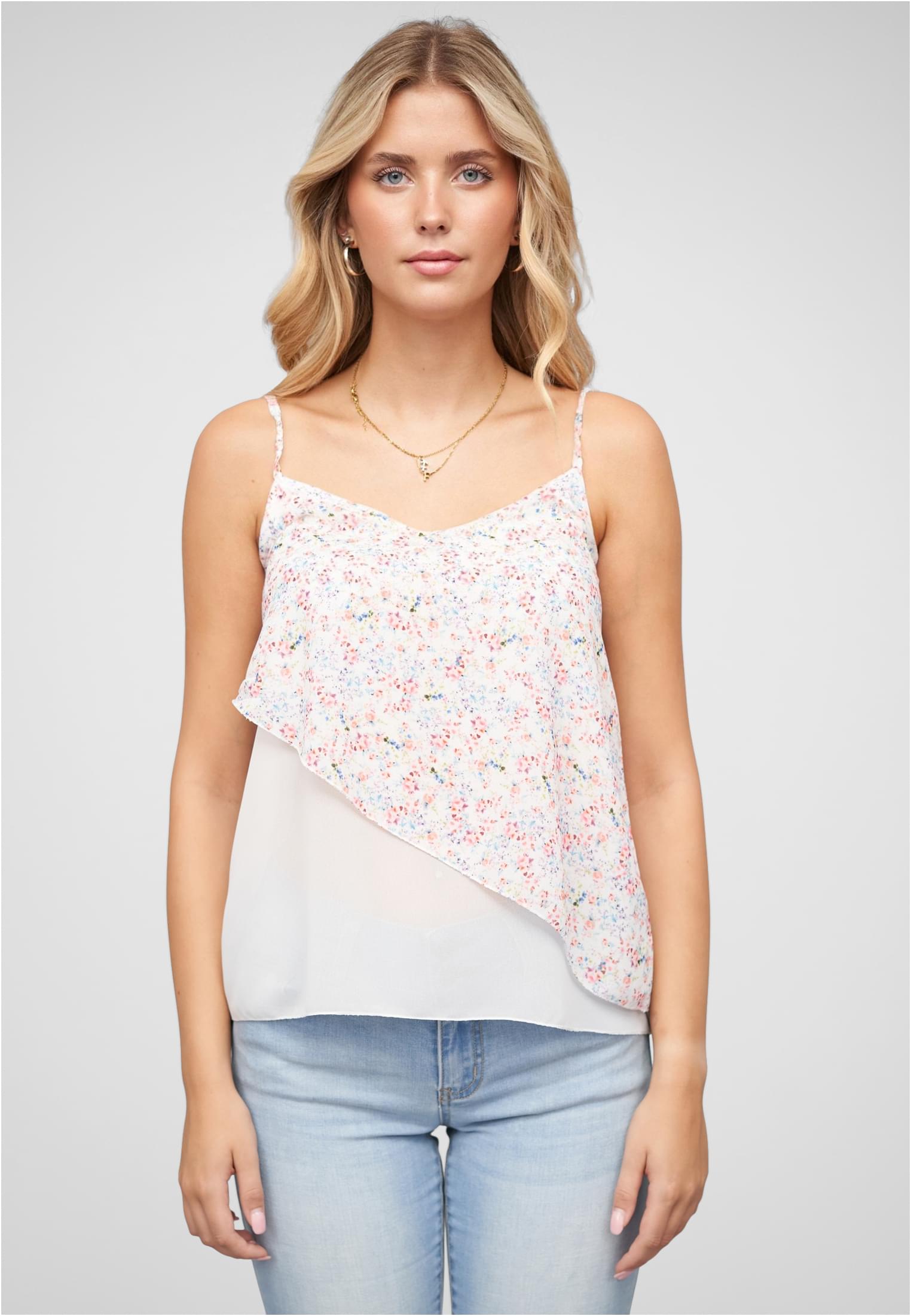 Chiffon Top 2-lagig V-Neck Blumen Print - related product front image 4