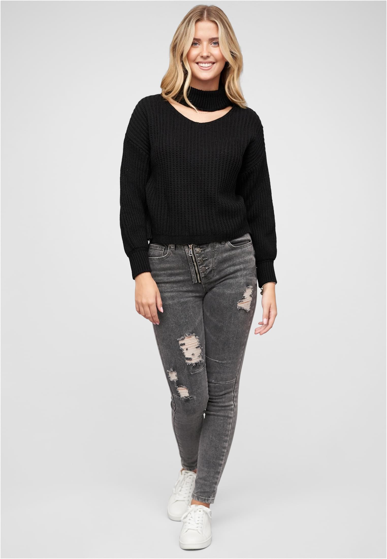 Pullover mit Stehrollkragen und V-Ausschnitt - related product front 1