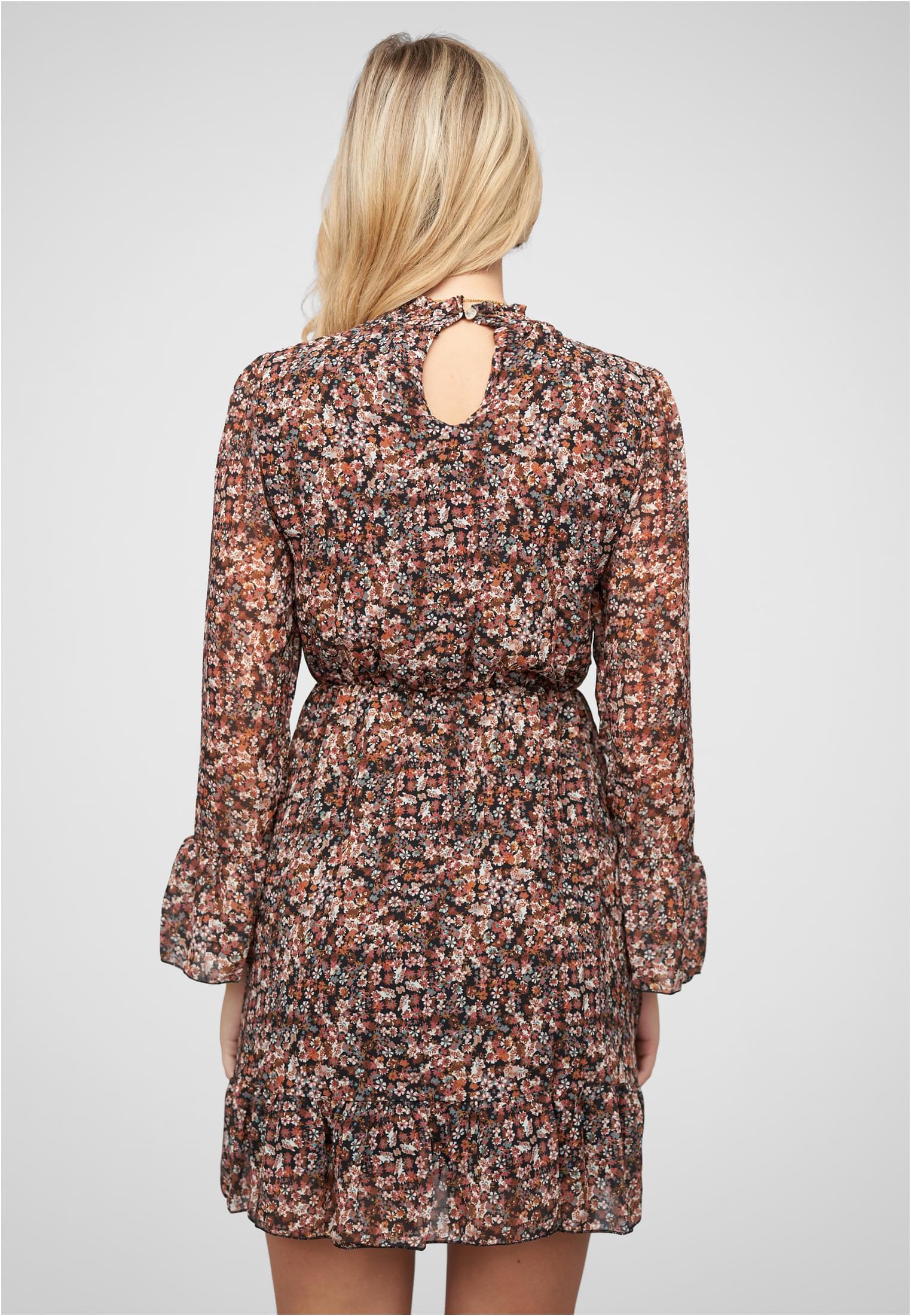 Chiffon Kleid Volant Rock- und Armabschluss black L - variant image 2