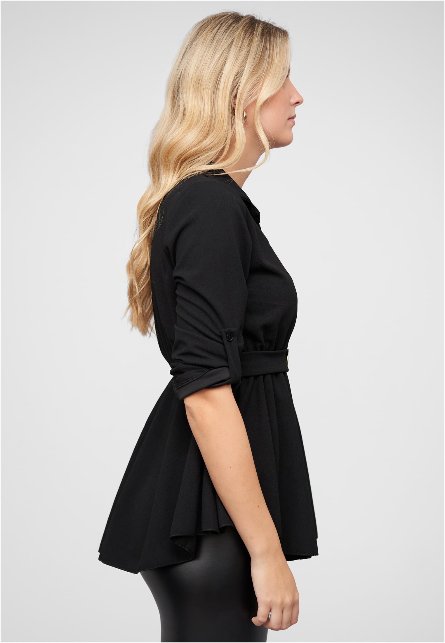 Turn-Up Bluse mit Knopfleiste und Volant - related product back image 4