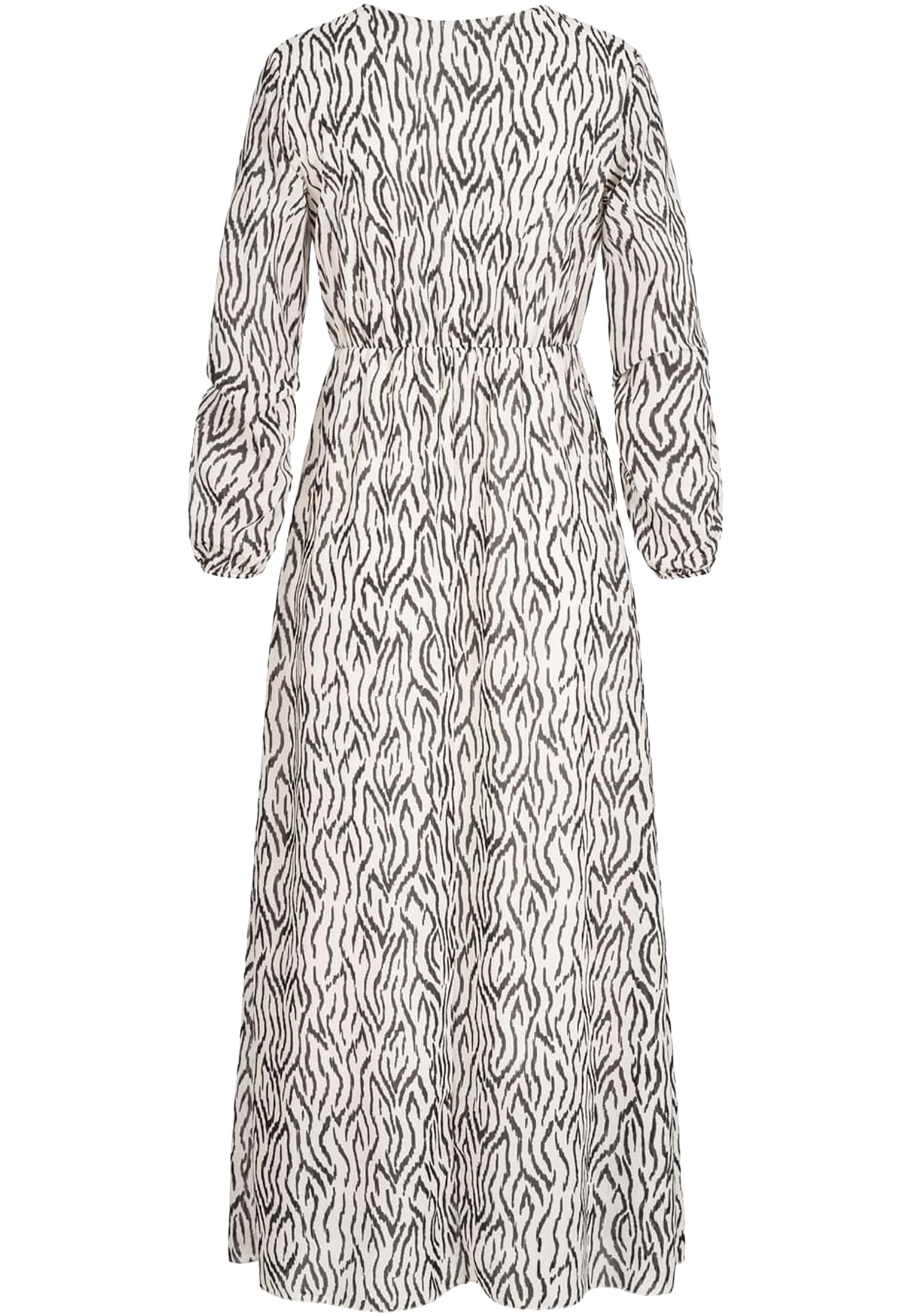 Langed Chiffon Kleid V-Neck Viskoseeinsatz white/black L - variant image 6