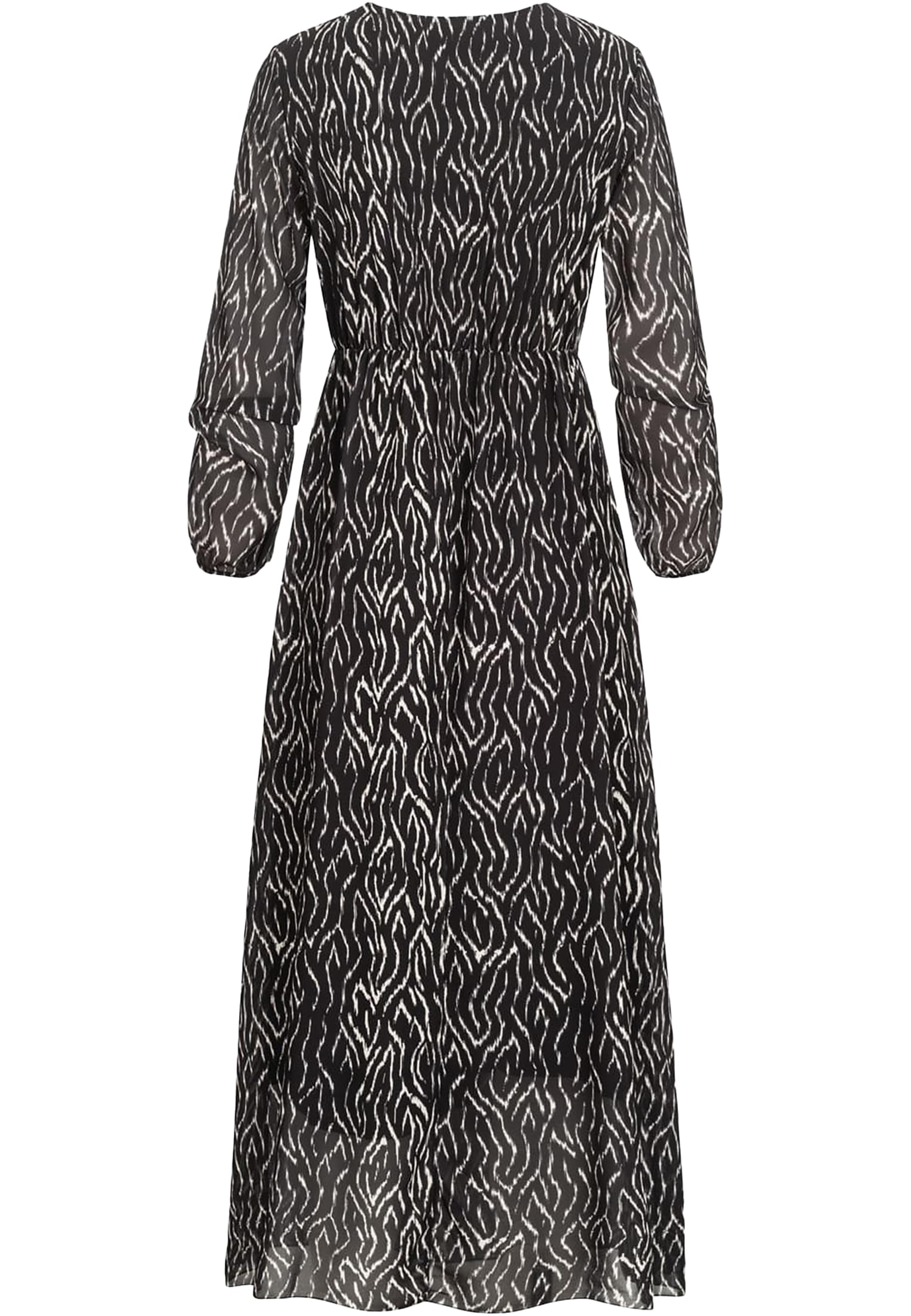 Langed Chiffon Kleid V-Neck Viskoseeinsatz black/white L - variant image 6