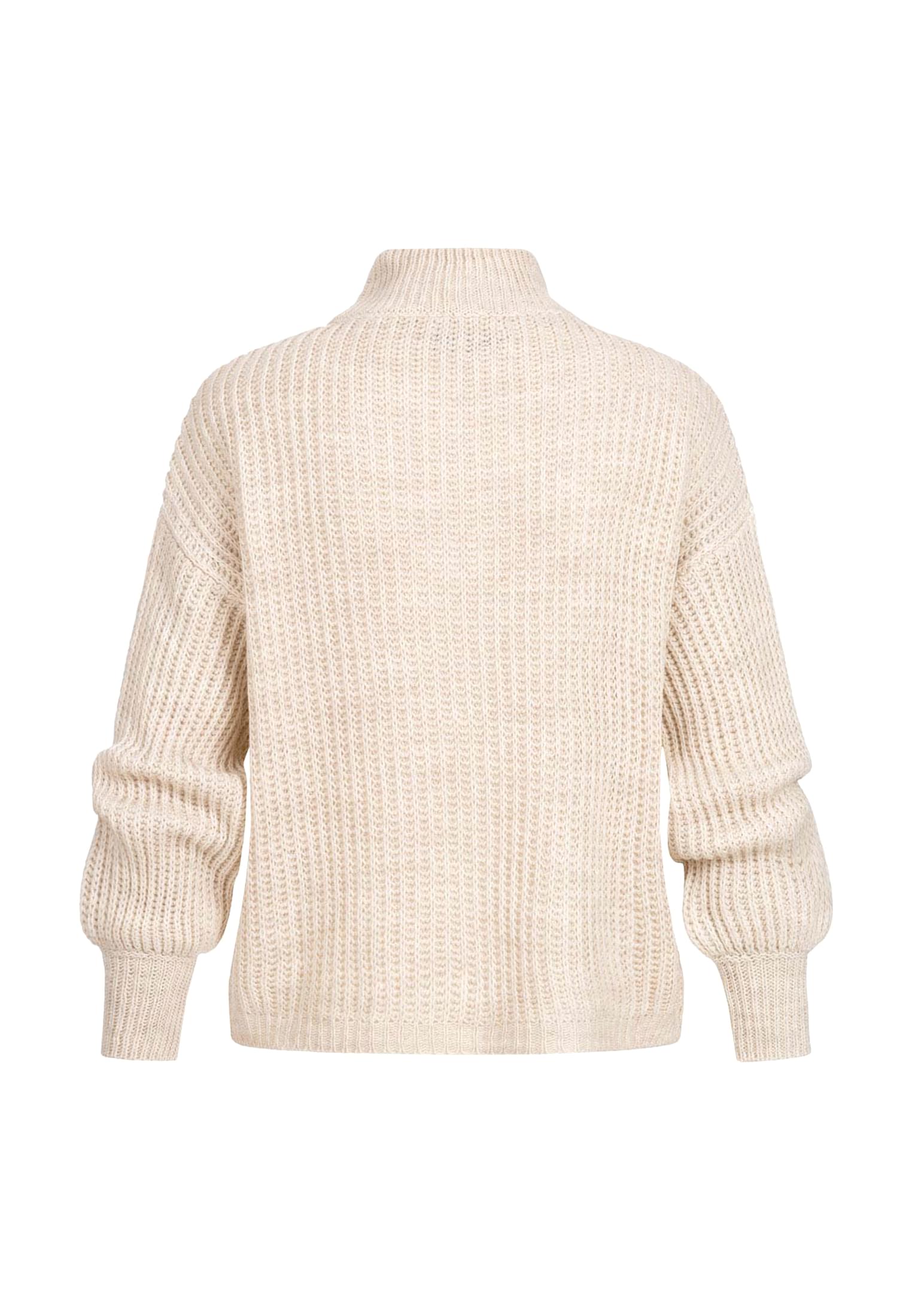 Pullover mit Stehrollkragen und V-Ausschnitt beige L - variant image 7