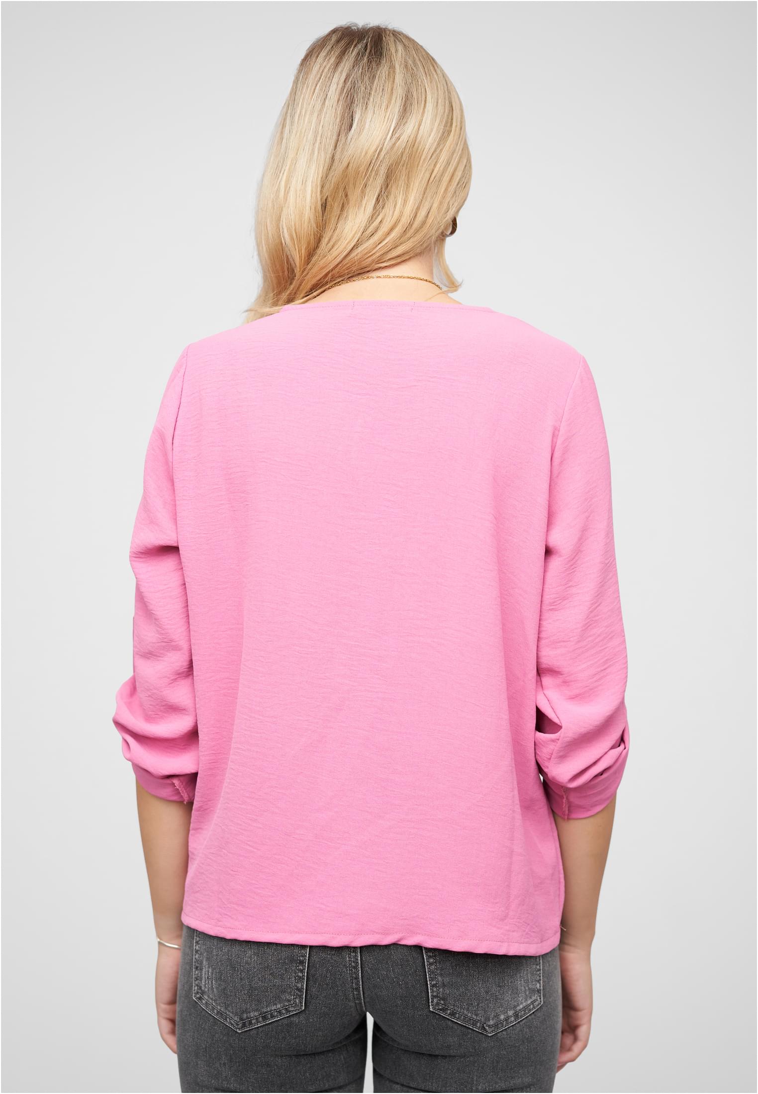 Turn-Up Blusen Shirt mit Raffdetail am Kragen - related product back image 9