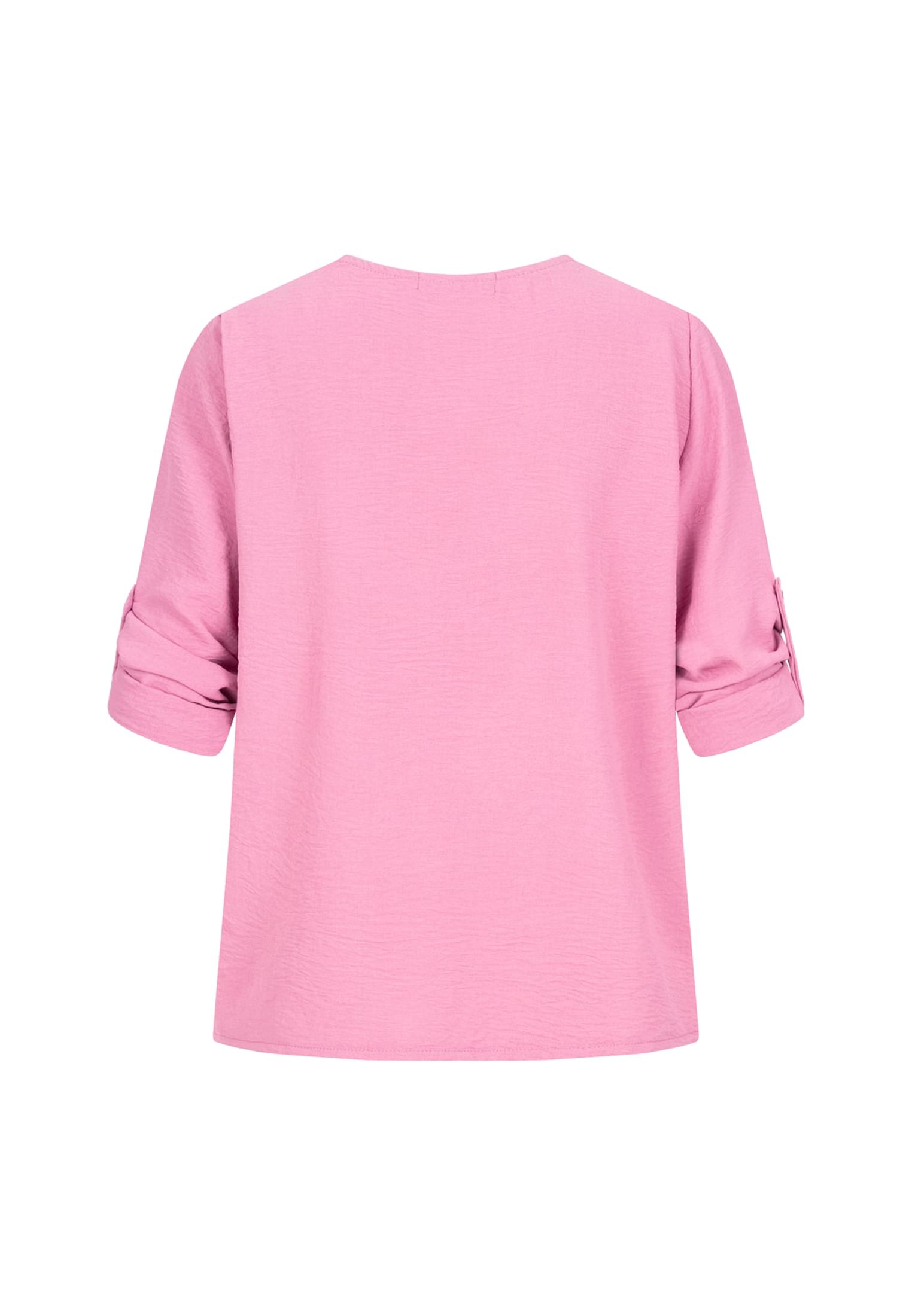 Turn-Up Blusen Shirt mit Raffdetail am Kragen pink L - variant image 7