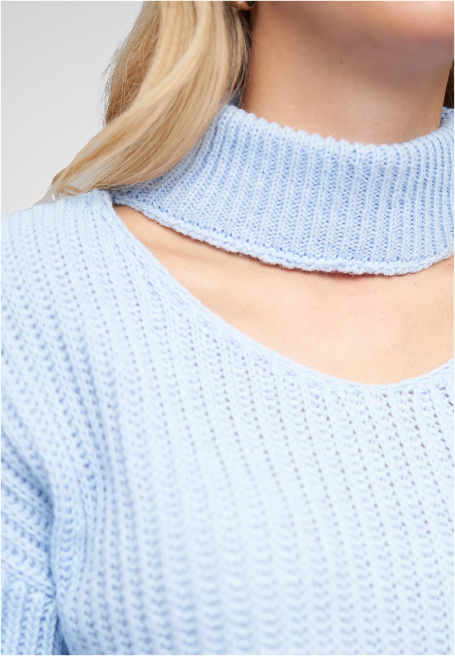 Pullover mit Stehrollkragen und V-Ausschnitt blue L - variant image 5
