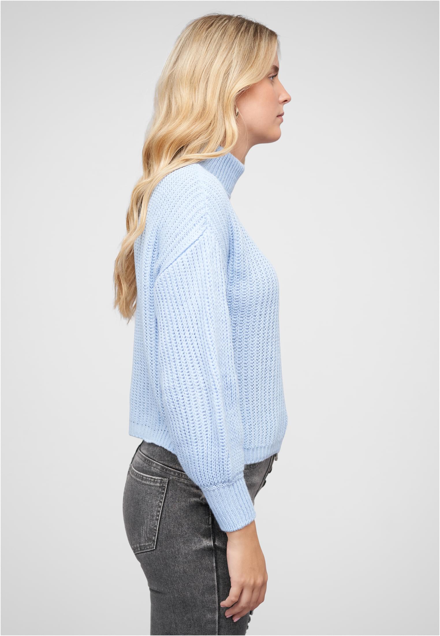 Pullover mit Stehrollkragen und V-Ausschnitt blue L - variant image 3