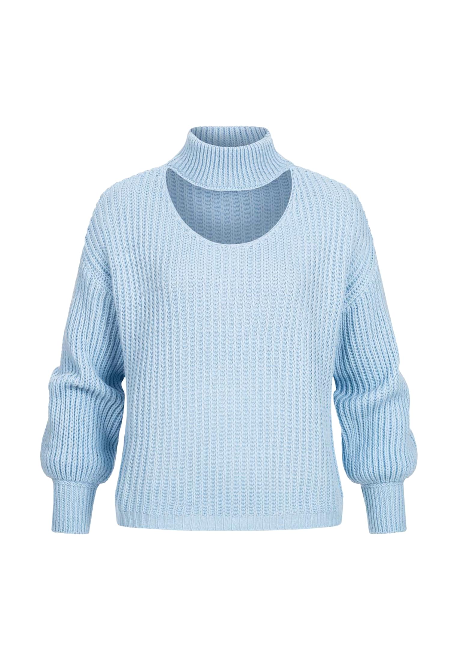 Pullover mit Stehrollkragen und V-Ausschnitt blue L - variant image 6