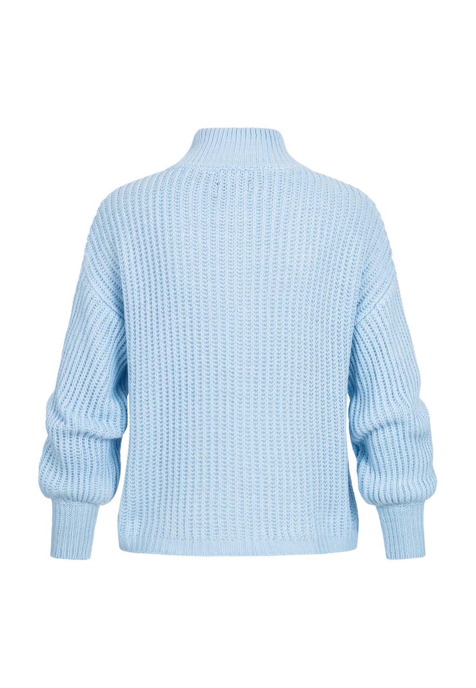 Pullover mit Stehrollkragen und V-Ausschnitt blue L - variant image 7