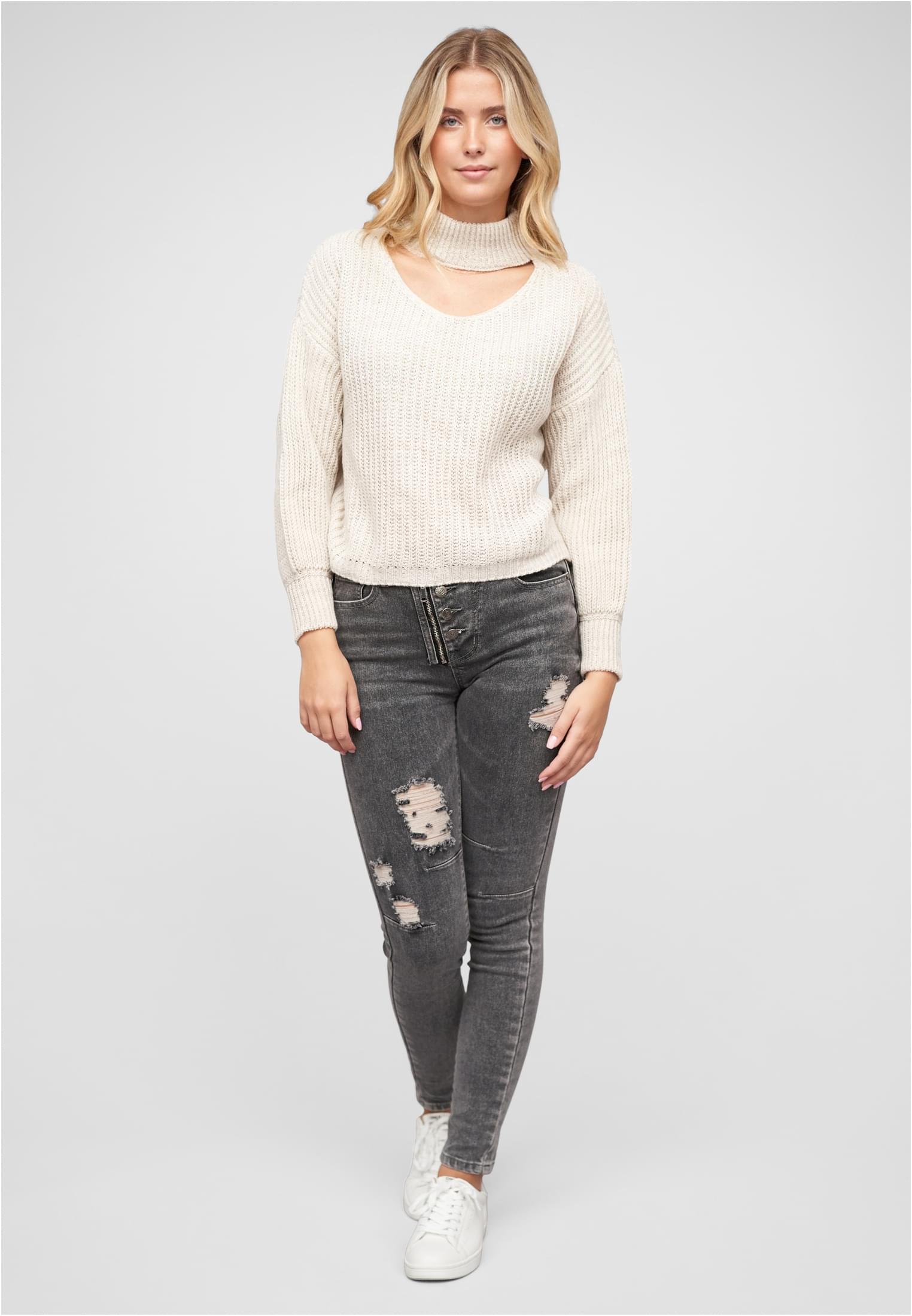 Pullover mit Stehrollkragen und V-Ausschnitt - related product back image 3