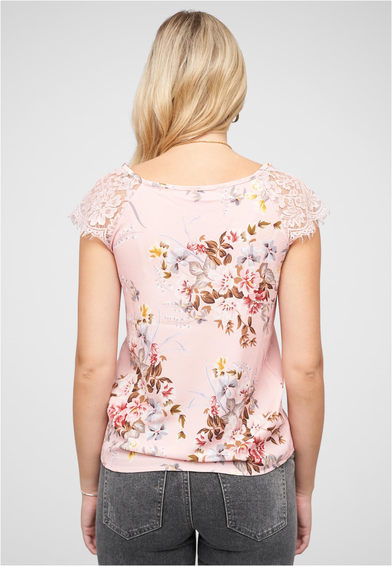 Spitzen Top mit V-Neck und Blumen Print - related product back image 5
