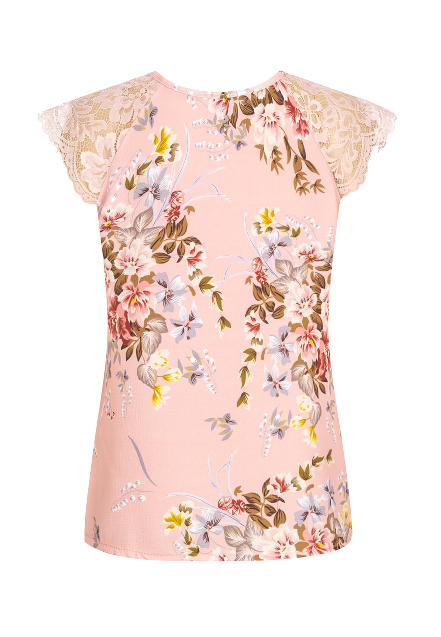Spitzen Top mit V-Neck und Blumen Print - related product back image 5