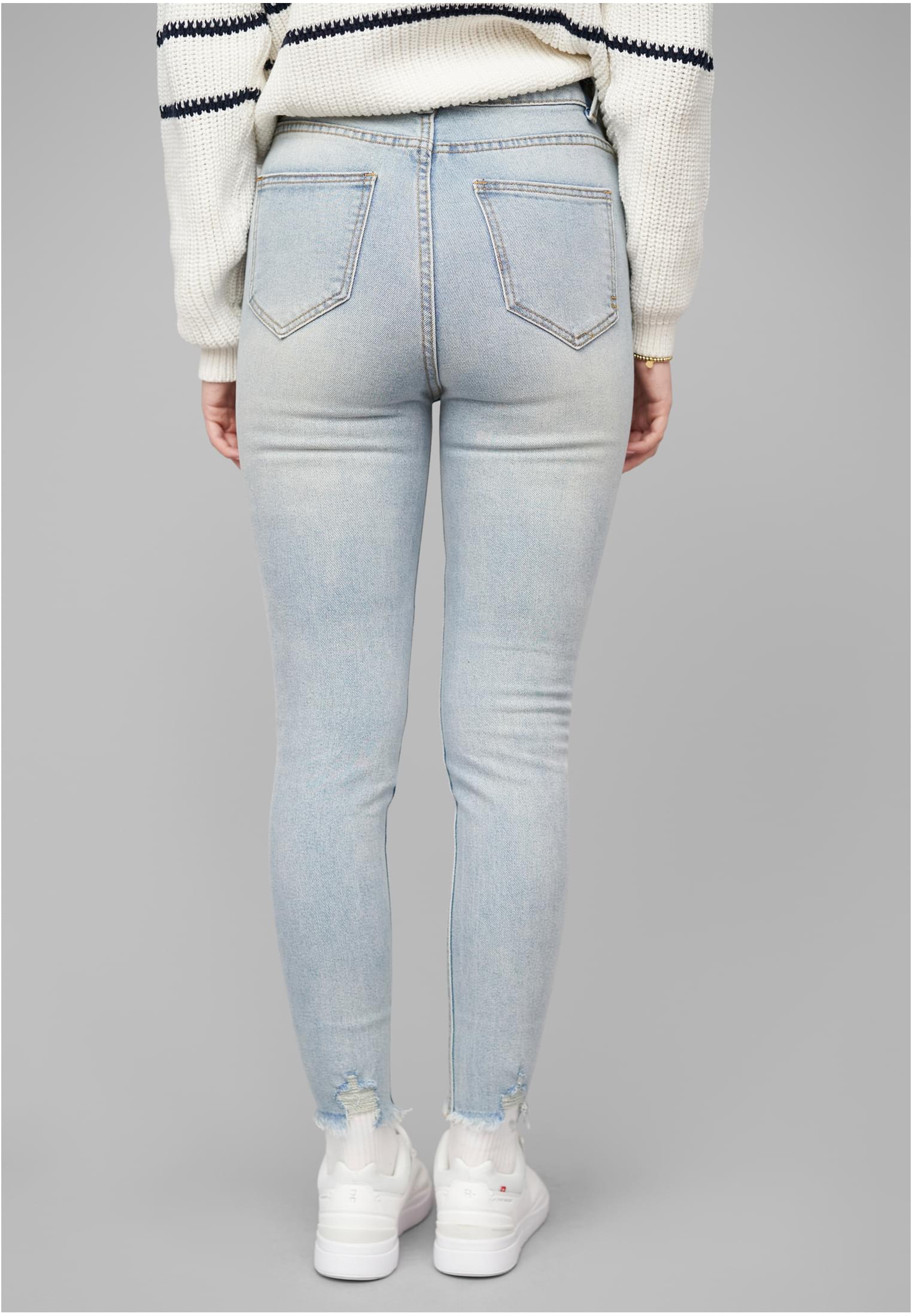High-Waist Skinny Jeans Hose mit Destroy Details 5 Pockets - related product back image 2