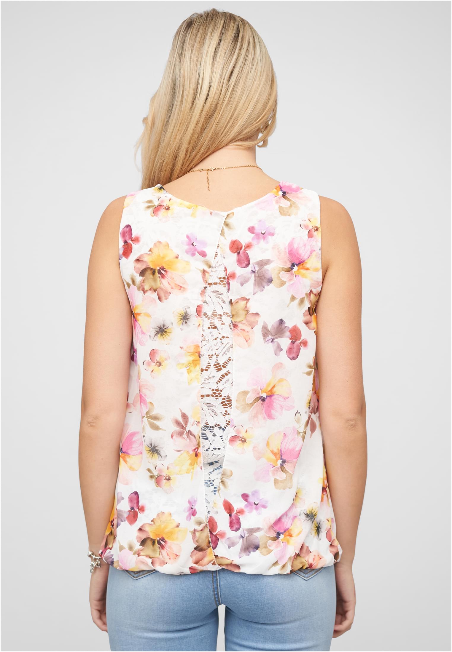 Chiffon Top mit Allover Spitze hinten & Floralem Print - related product back image 10