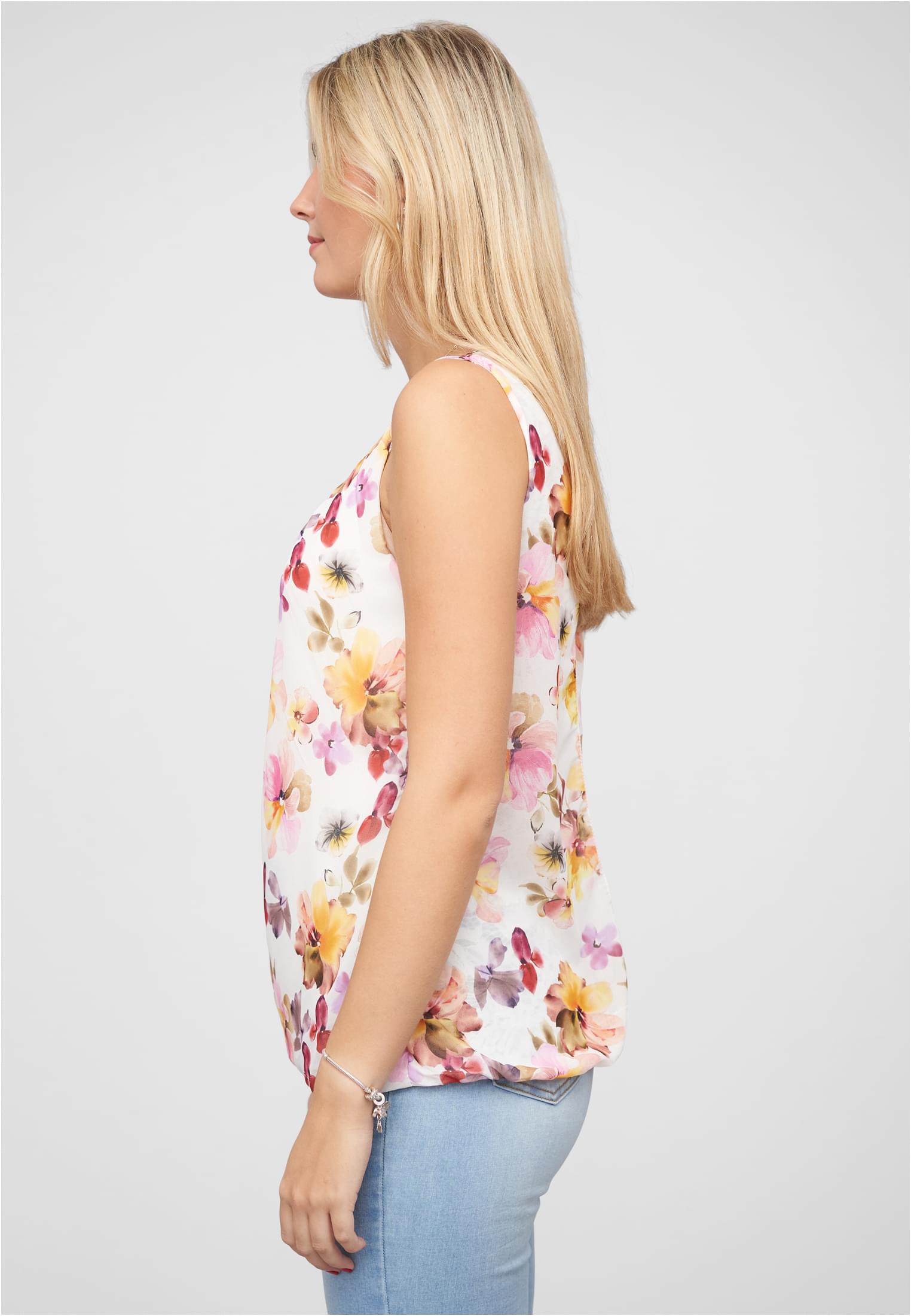 Chiffon Top mit Allover Spitze hinten & Floralem Print - related product back image 10