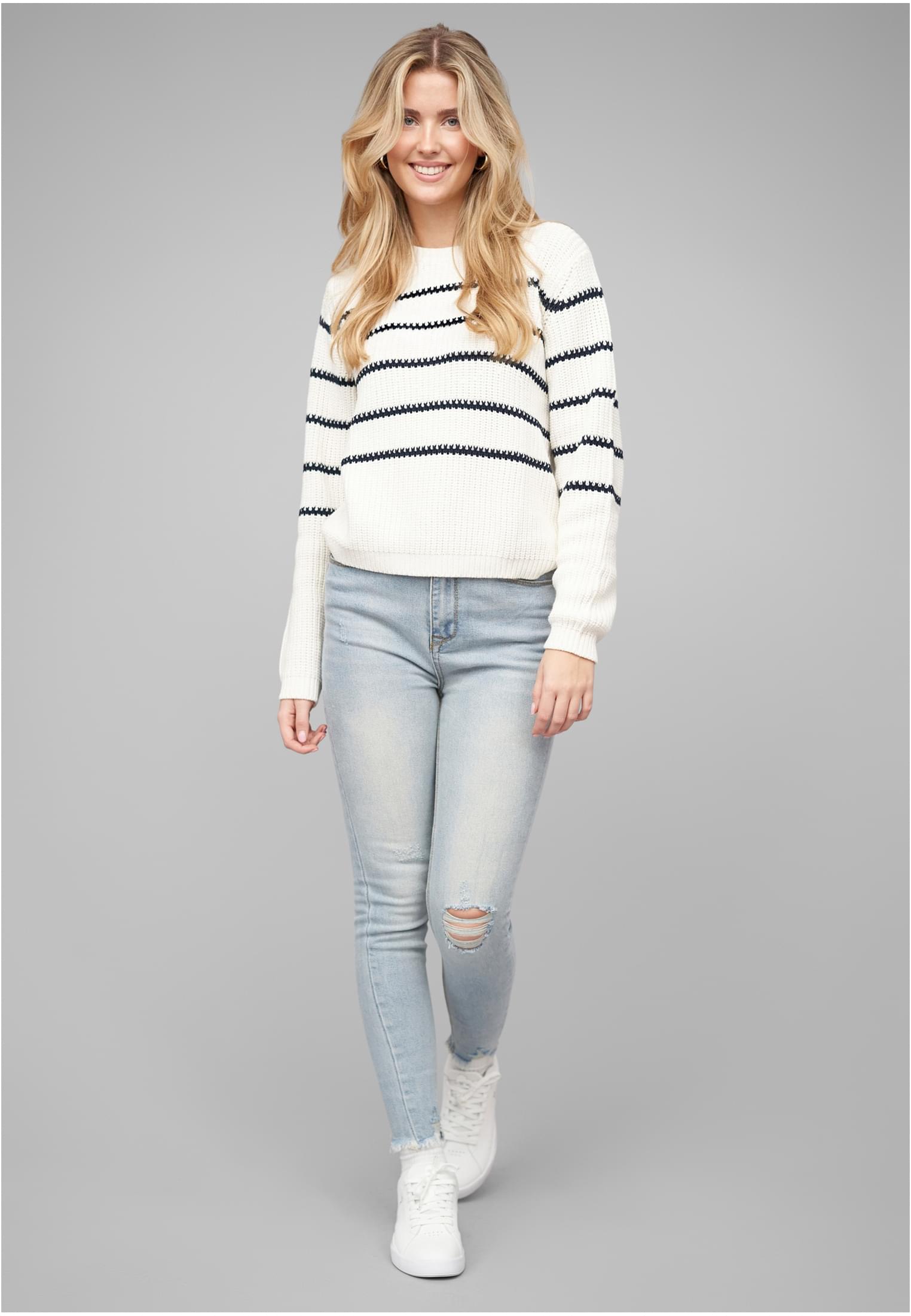 High-Waist Skinny Jeans Hose mit Destroy Details 5 Pockets medium blue L - variant image 4