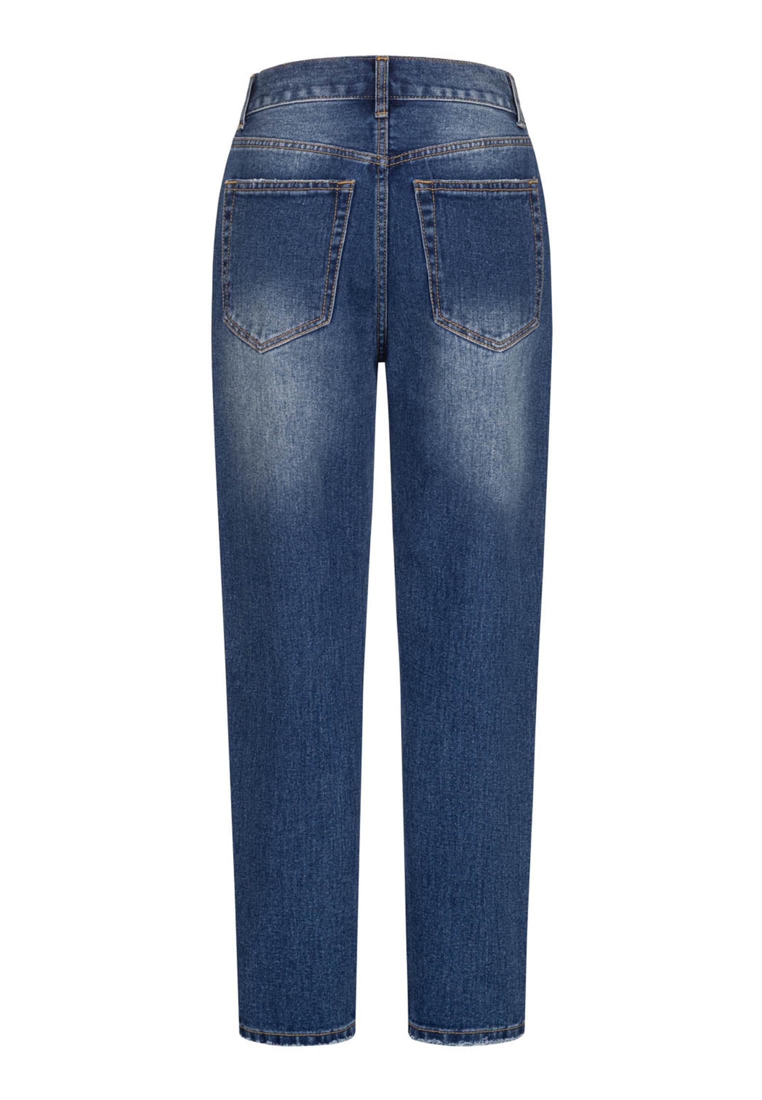 Pantalones vaqueros de corte ajustado con rotos, 5 bolsillos, azul denim.
 - variant image 7