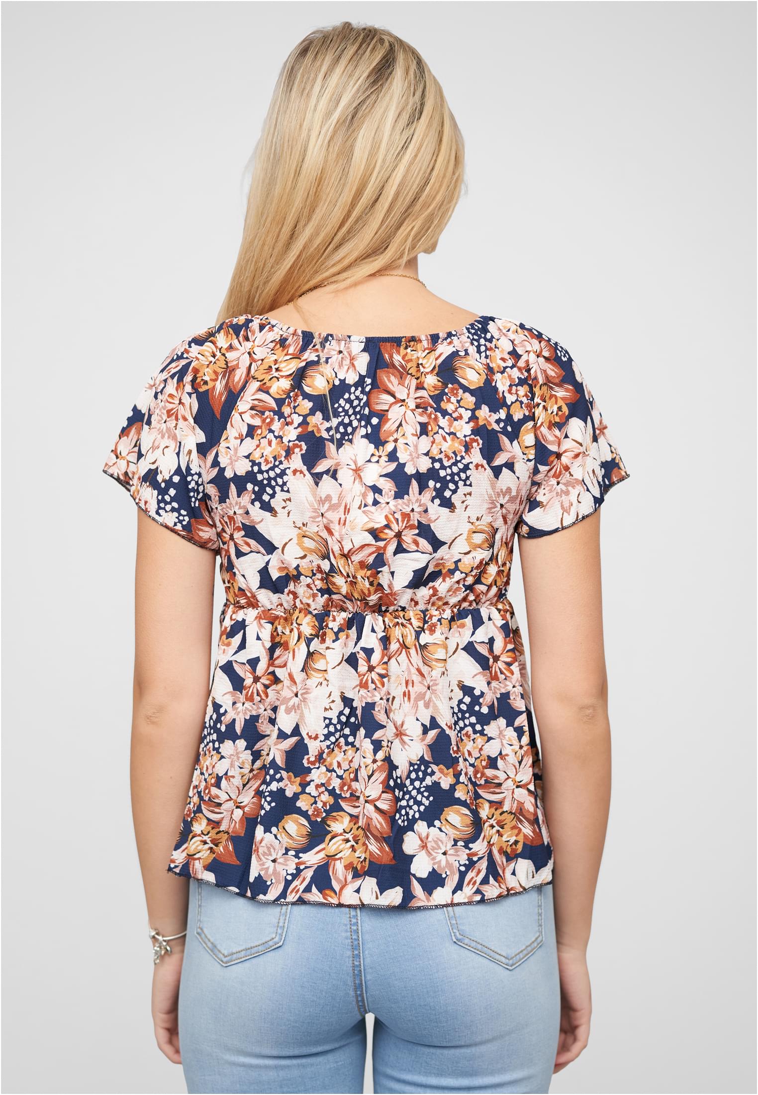 Peplum Schößchen Top mit Floralem Print navy L - variant image 2