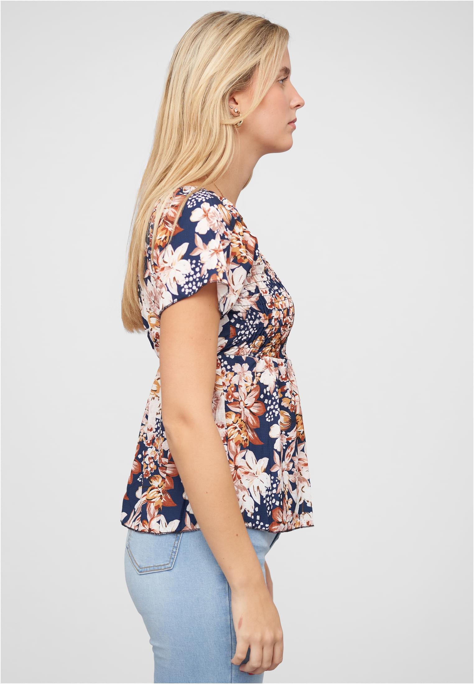 Peplum Schößchen Top mit Floralem Print navy L - variant image 3