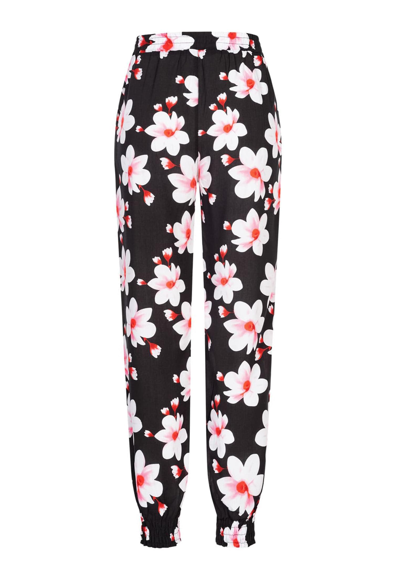 Viskose Hose mit Bündchen 2-Pockets & Big Flowers - related product back image 4