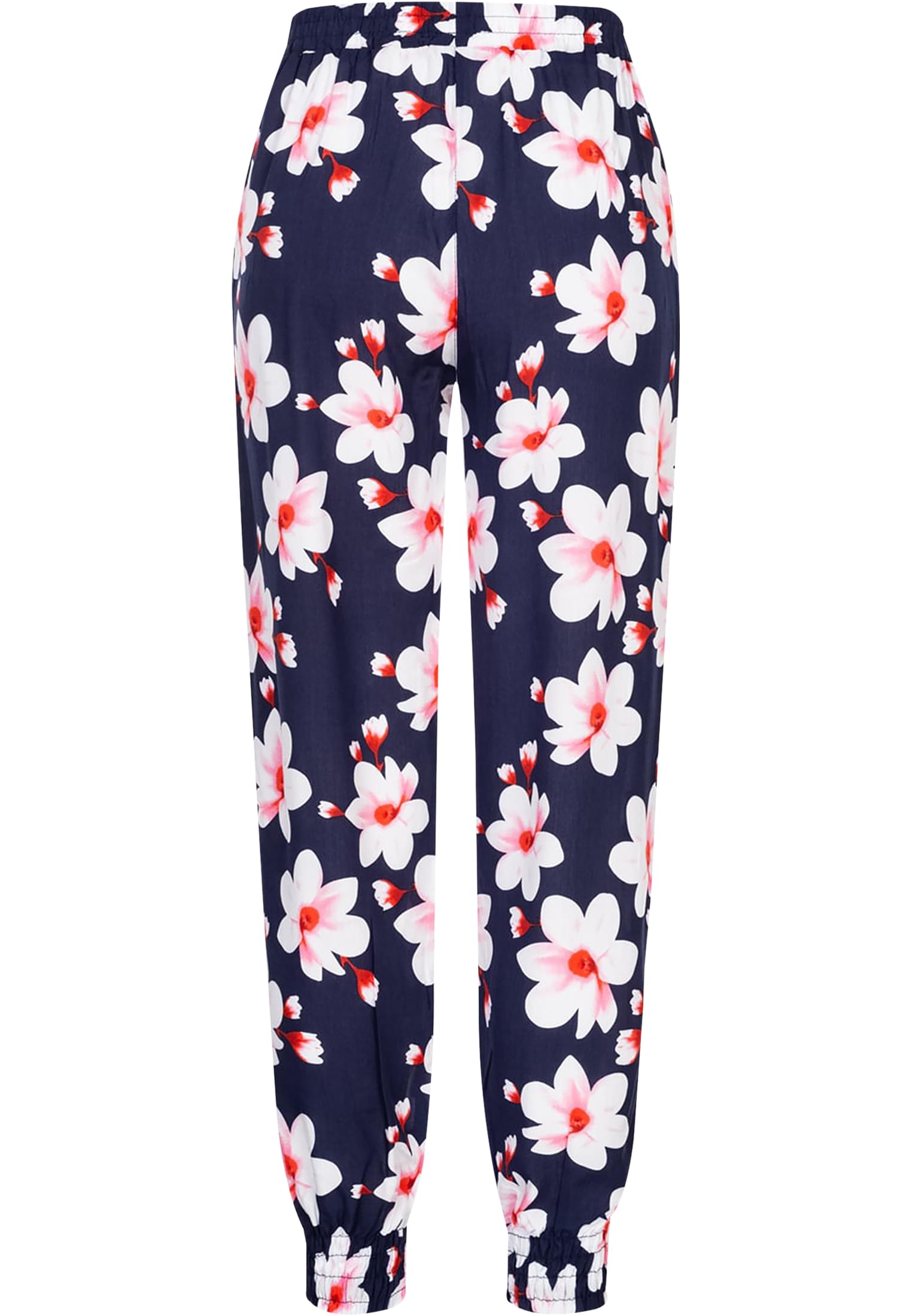 Viskose Hose mit Bündchen 2-Pockets & Big Flowers navy L - variant image 7