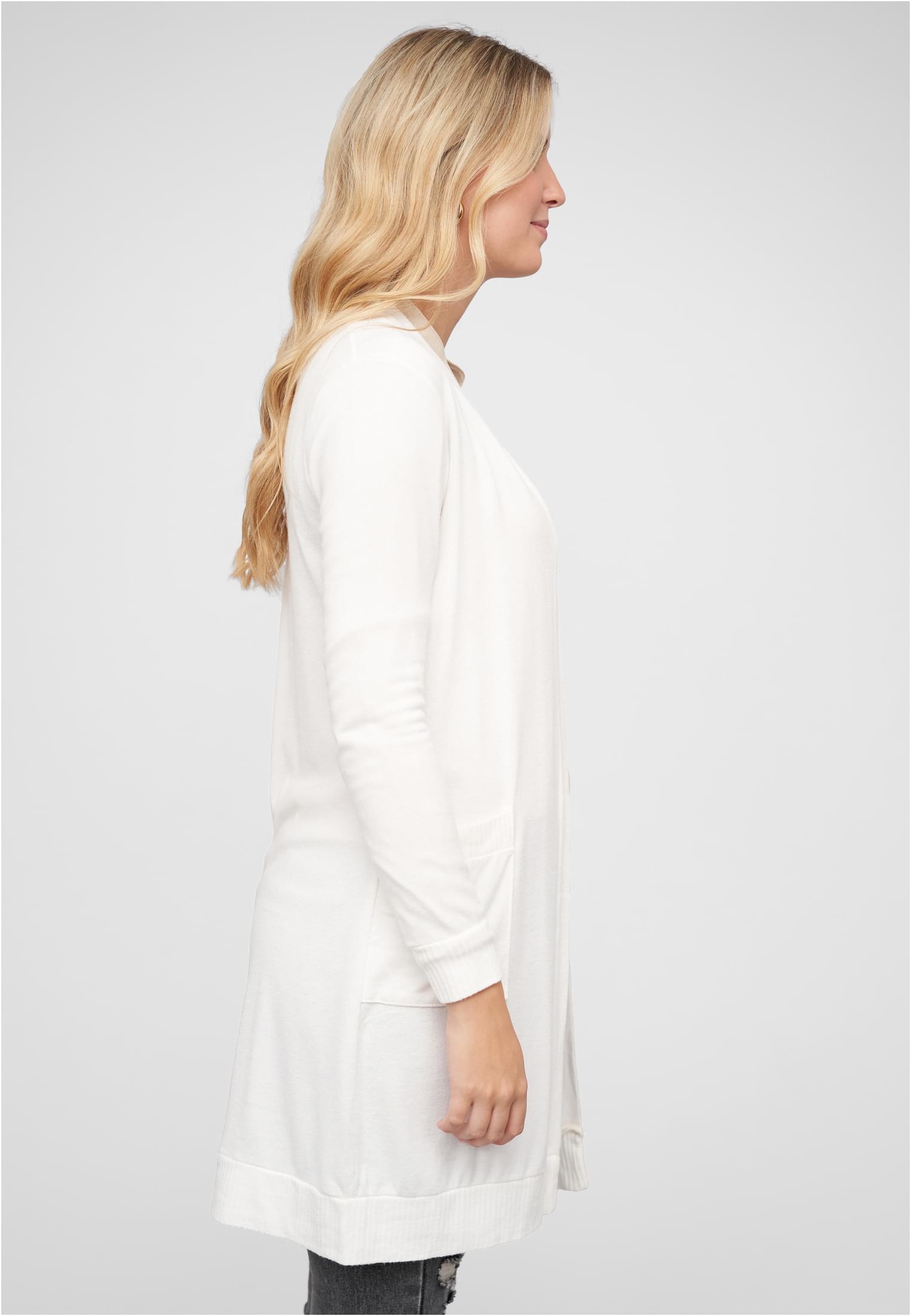 Longform Viskose Cardigan mit 2 seitl. Taschen white L - variant image 3