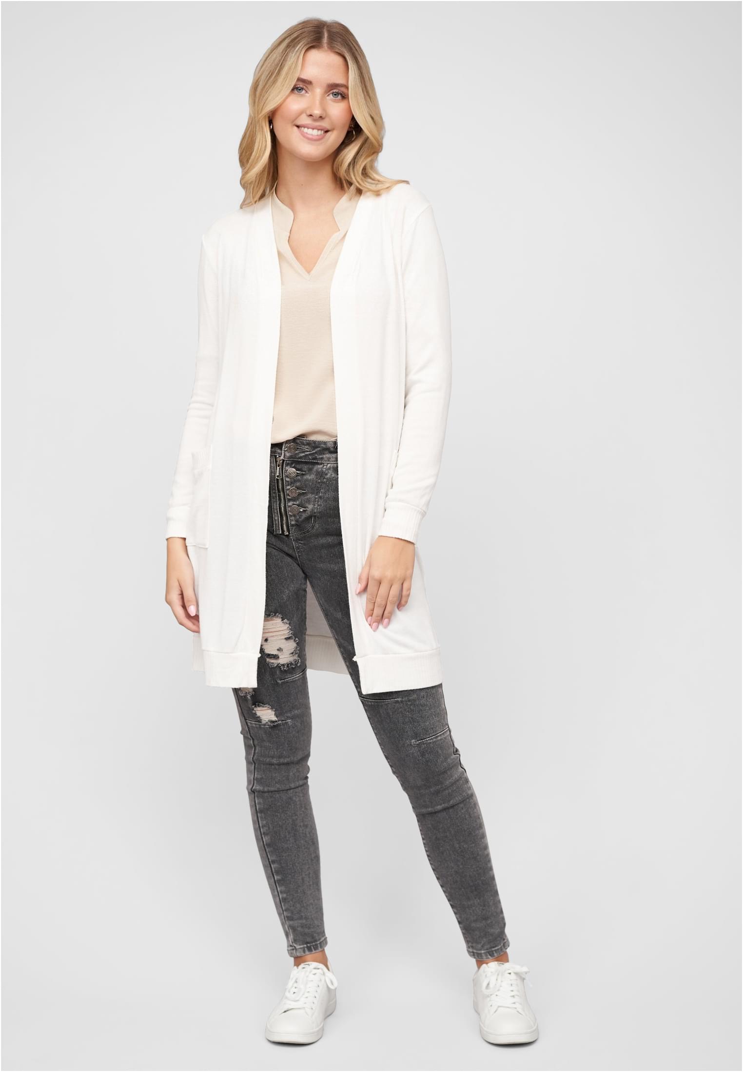 Longform Viskose Cardigan mit 2 seitl. Taschen - related product back image 7