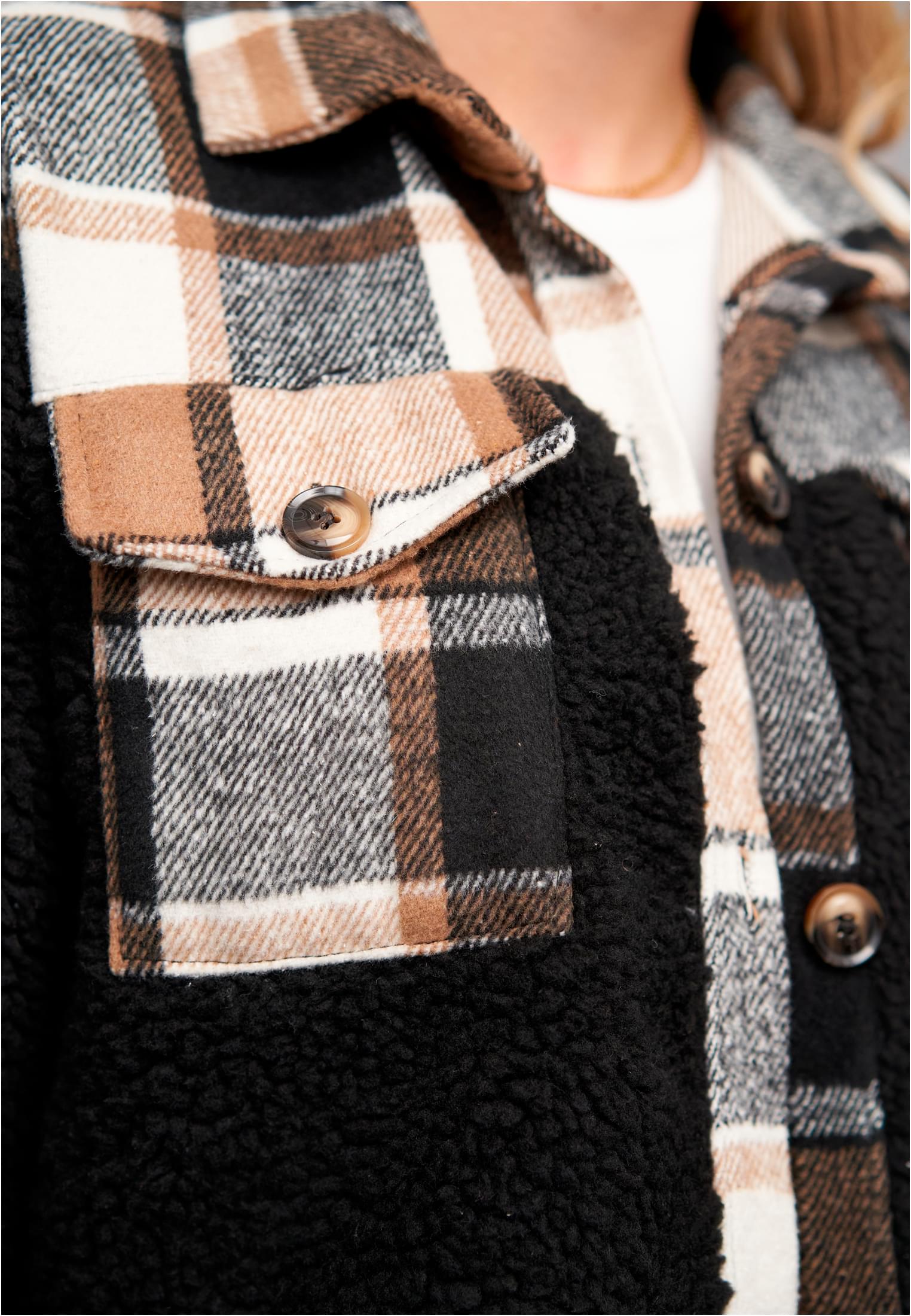 Teddyfell Shacket-Jacke Mantel mit 2 Brusttaschen black L - variant image 5