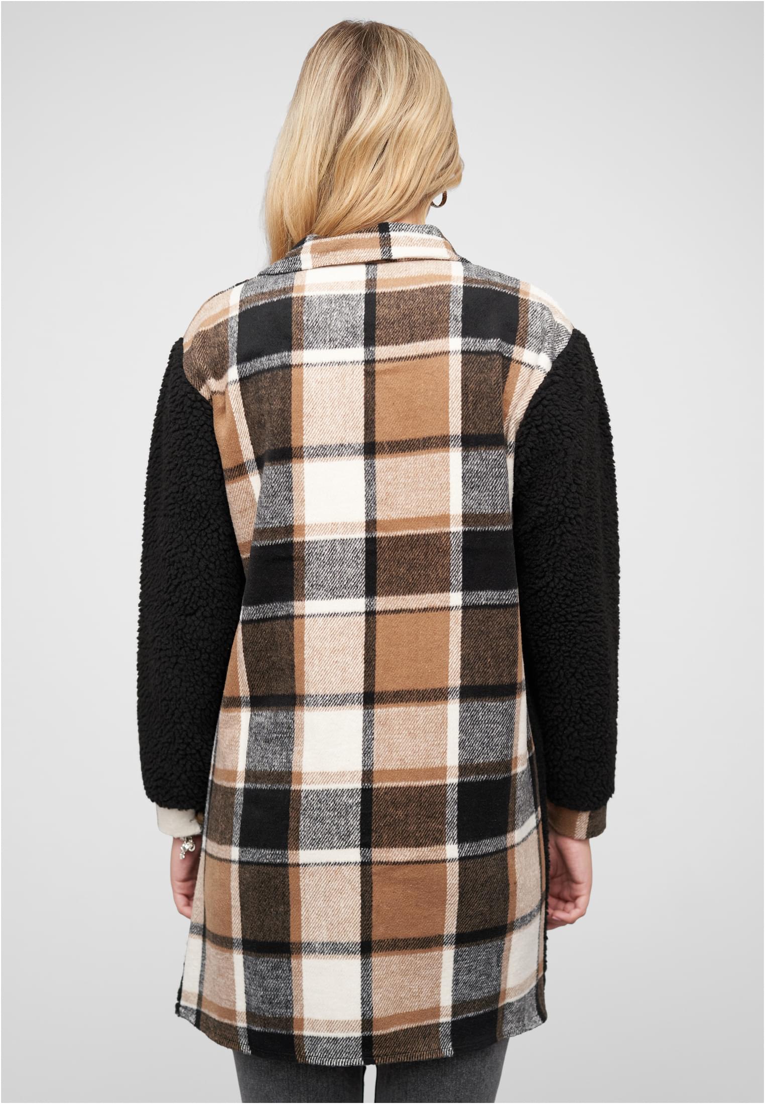 Teddyfell Shacket-Jacke Mantel mit 2 Brusttaschen black L - variant image 2