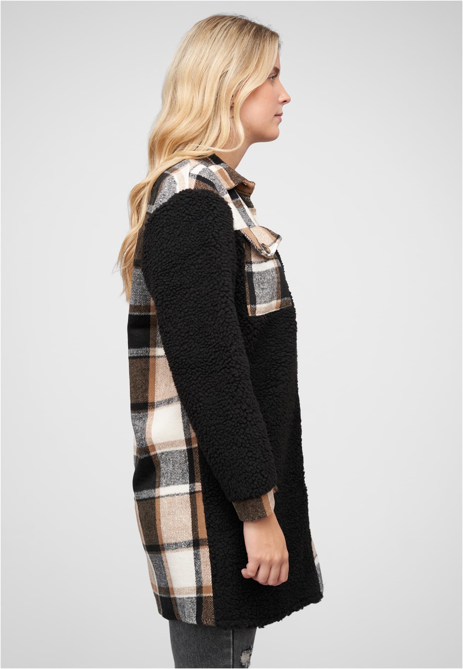 Teddyfell Shacket-Jacke Mantel mit 2 Brusttaschen black L - variant image 3