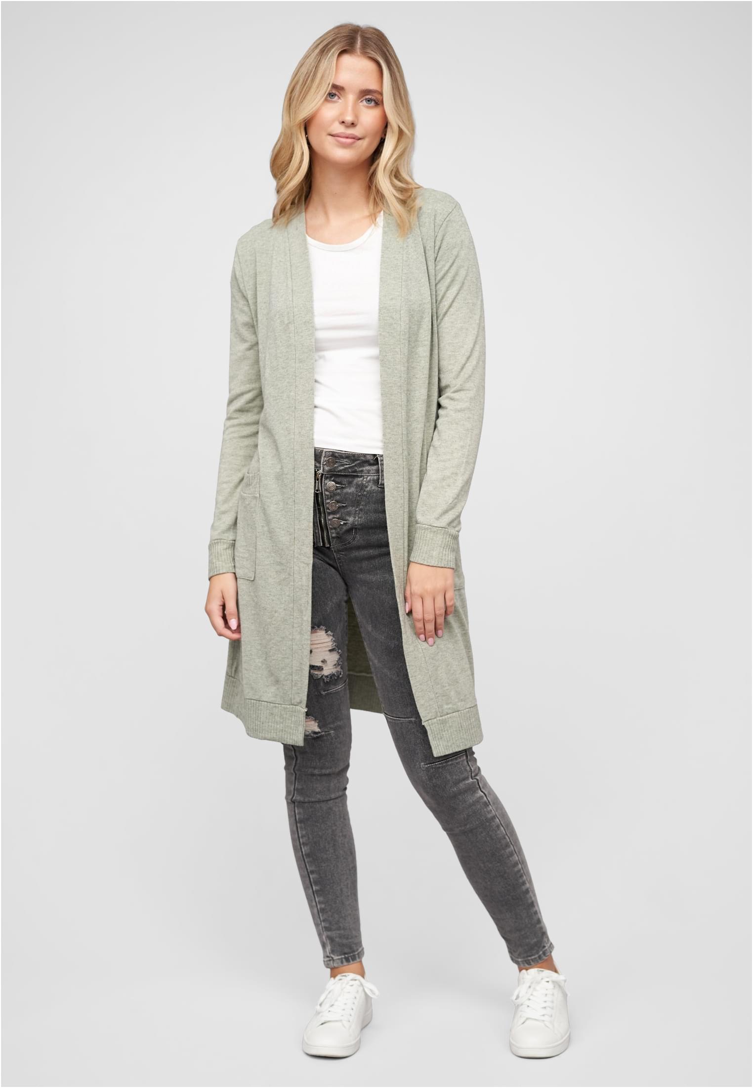 Longform Viskose Cardigan mit 2 seitl. Taschen green L - variant image 4