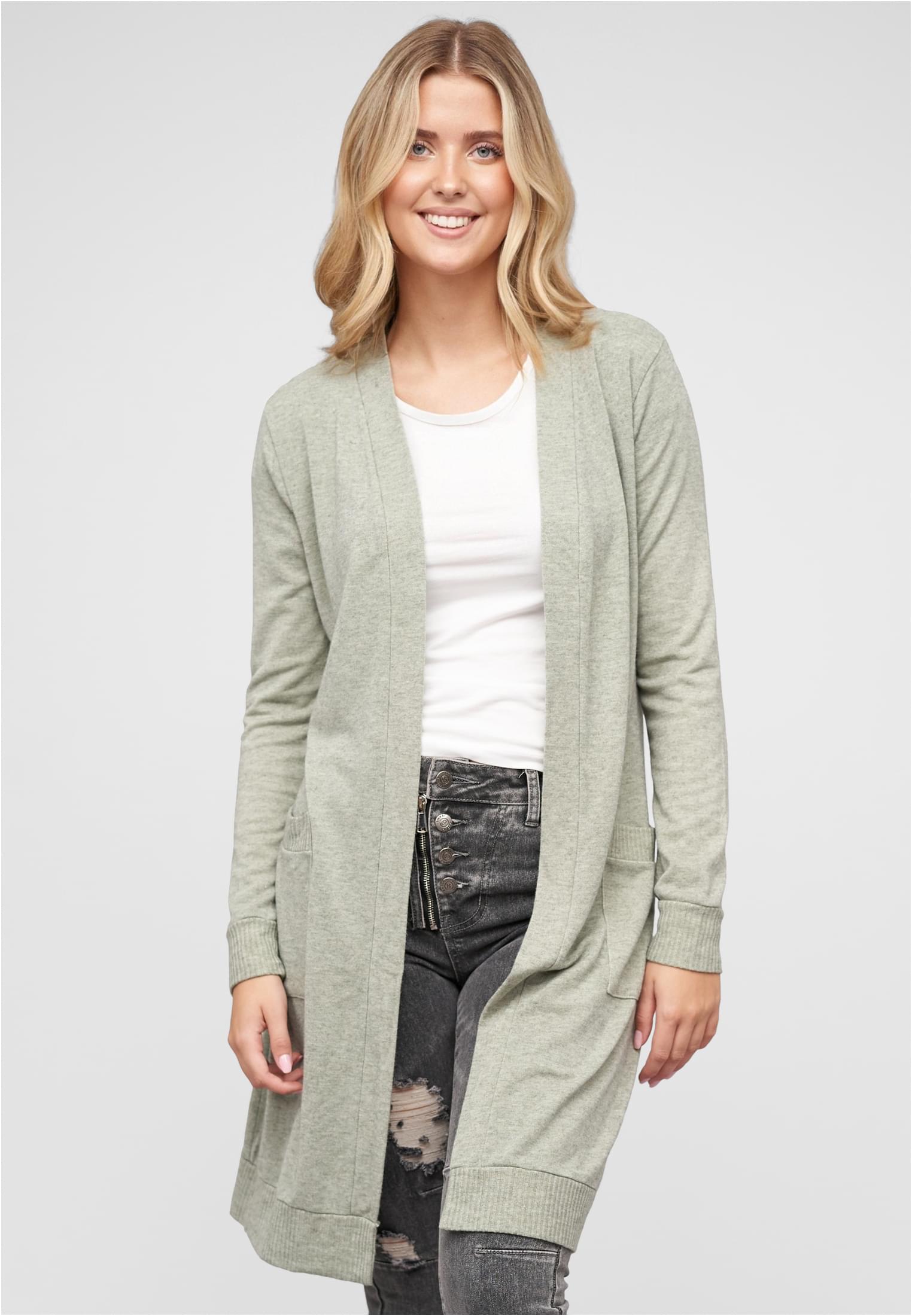 Longform Viskose Cardigan mit 2 seitl. Taschen green L - alternate variant 1