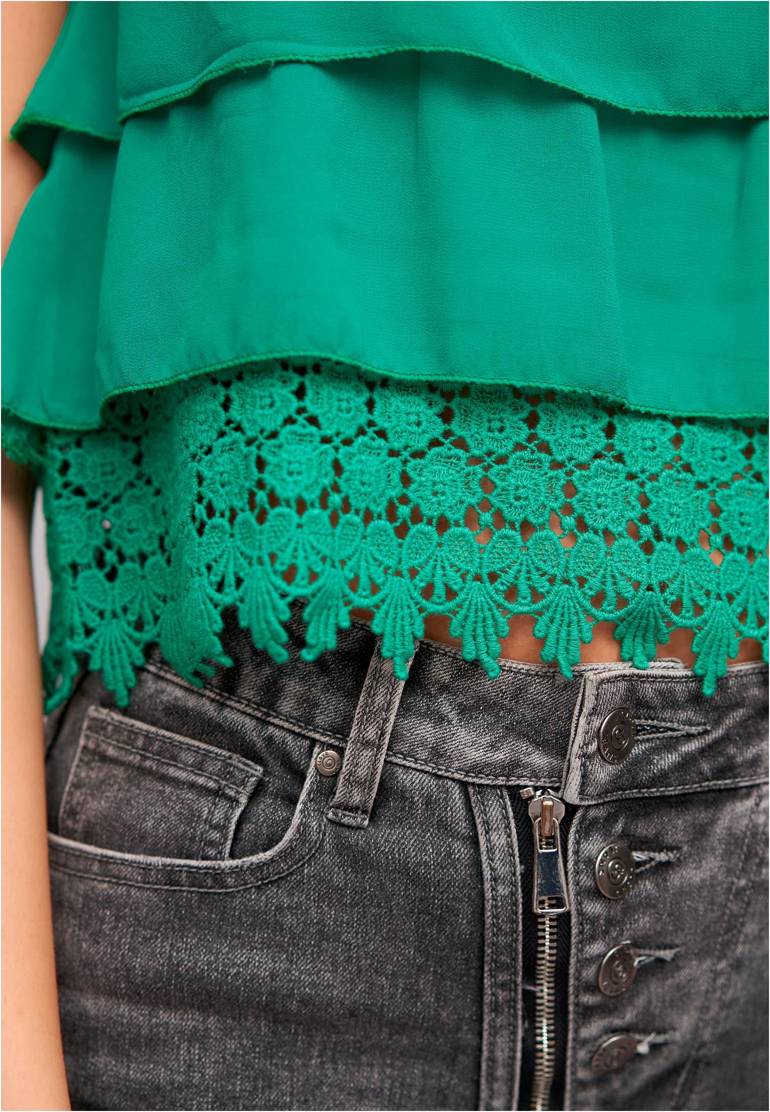 Chiffon Stufen Top mit Spitze 3-lagig - related product back image 9