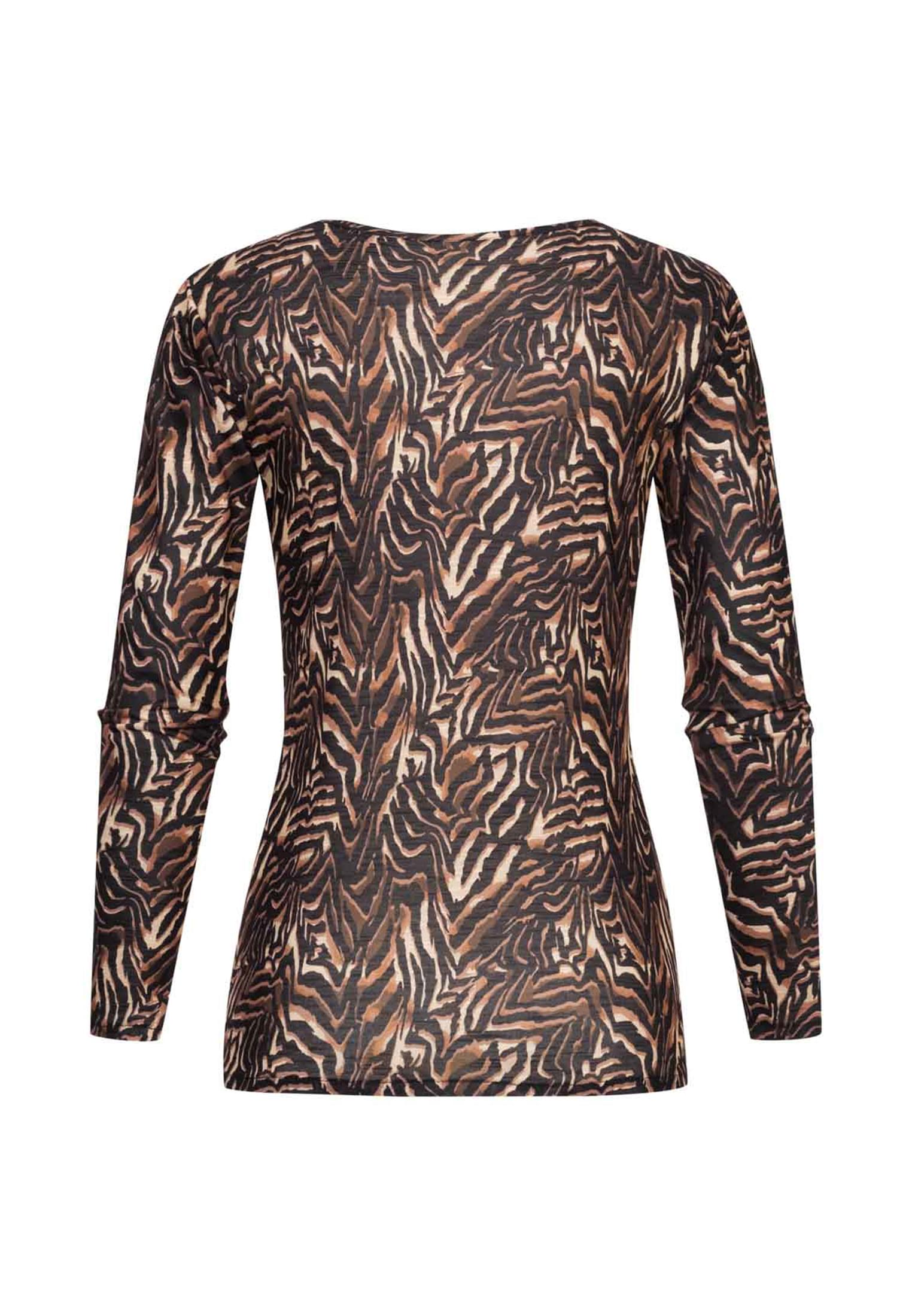 Langarm Shirt Longsleeve mit Animal Print black/beige L - variant image 7
