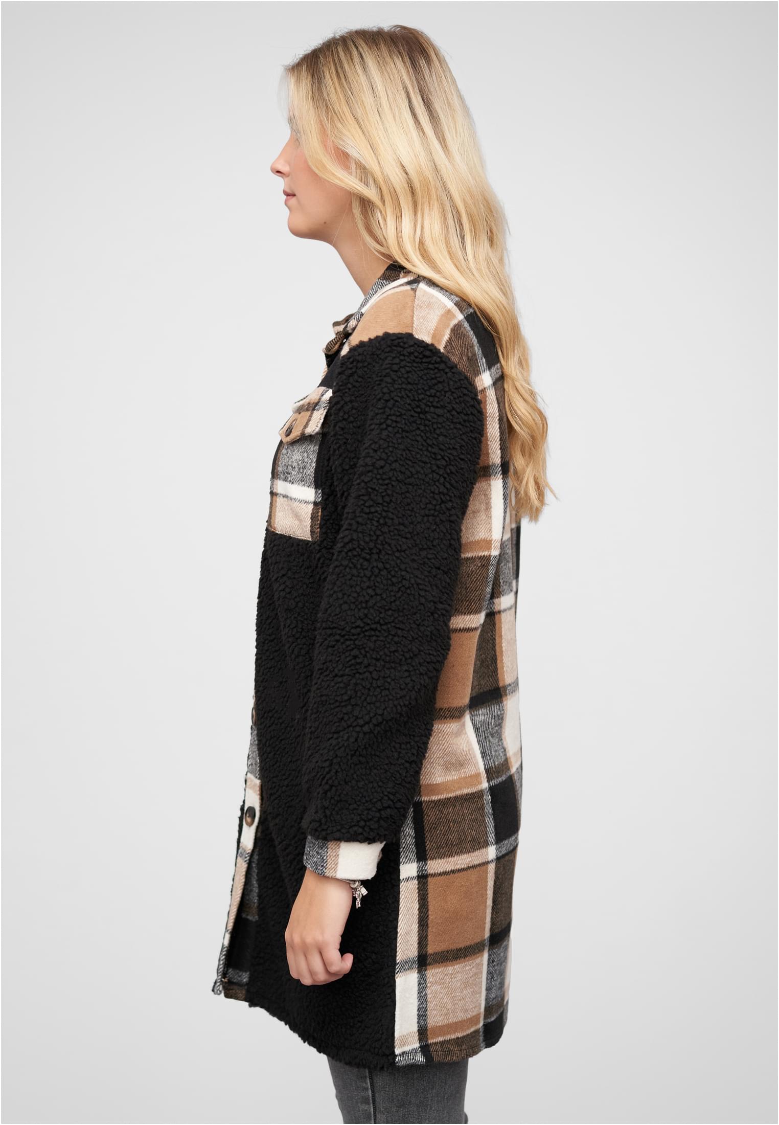 Teddyfell Shacket-Jacke Mantel mit 2 Brusttaschen - related product back image 2