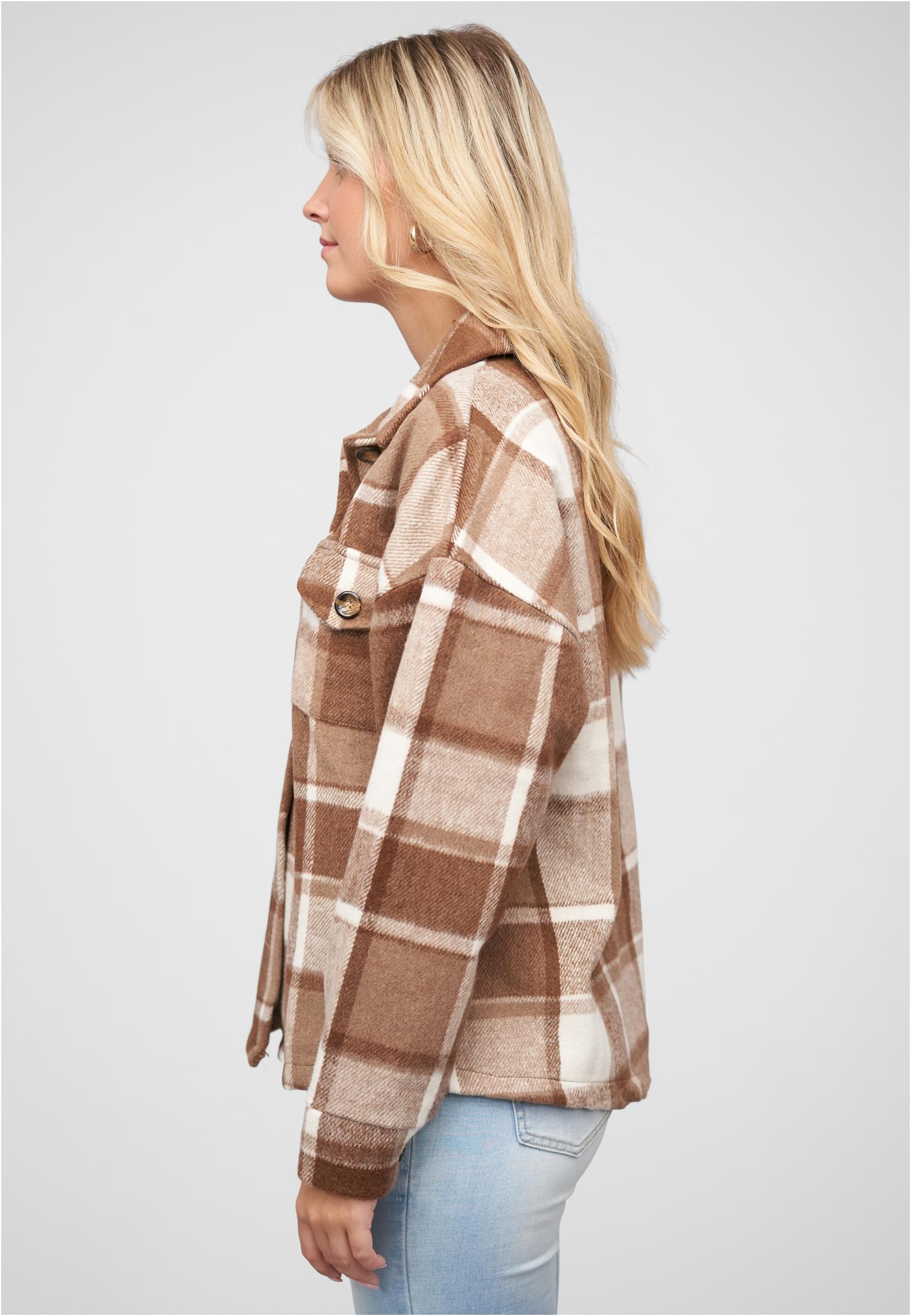 Shacket Hemd-Jacke mit 2-Brusttaschen brown/beige L - variant image 1