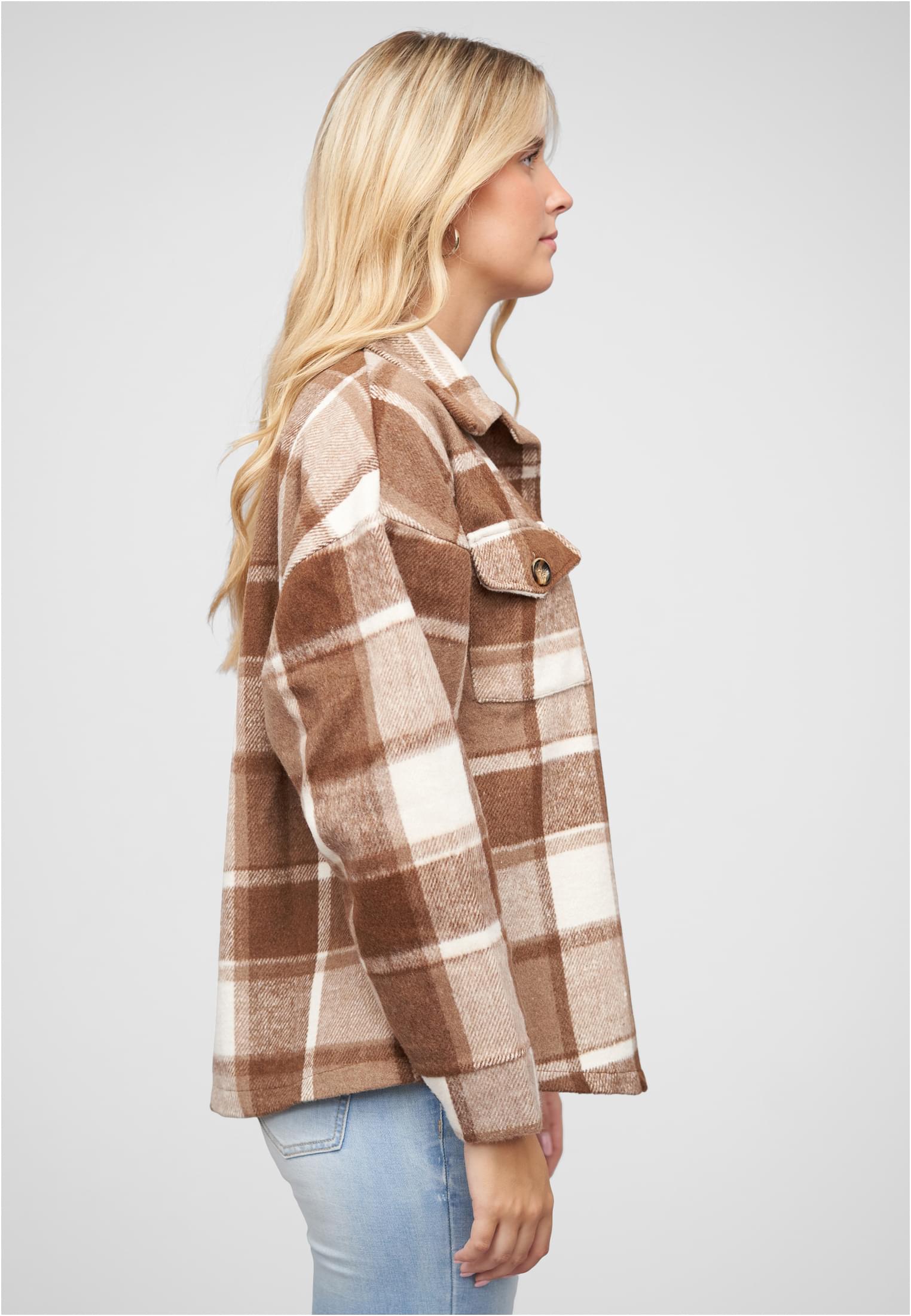 Shacket Hemd-Jacke mit 2-Brusttaschen brown/beige L - variant image 3