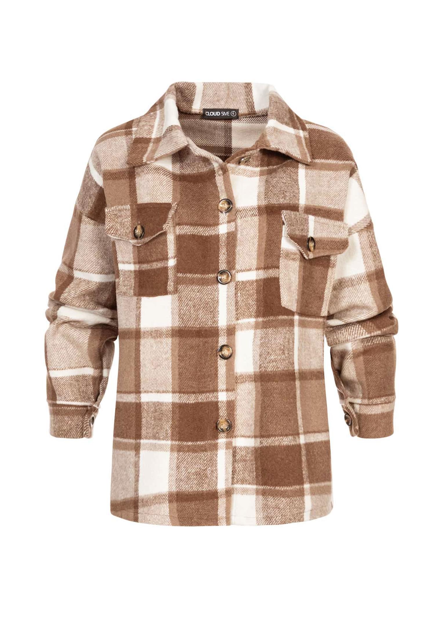 Shacket Hemd-Jacke mit 2-Brusttaschen brown/beige L - variant image 6