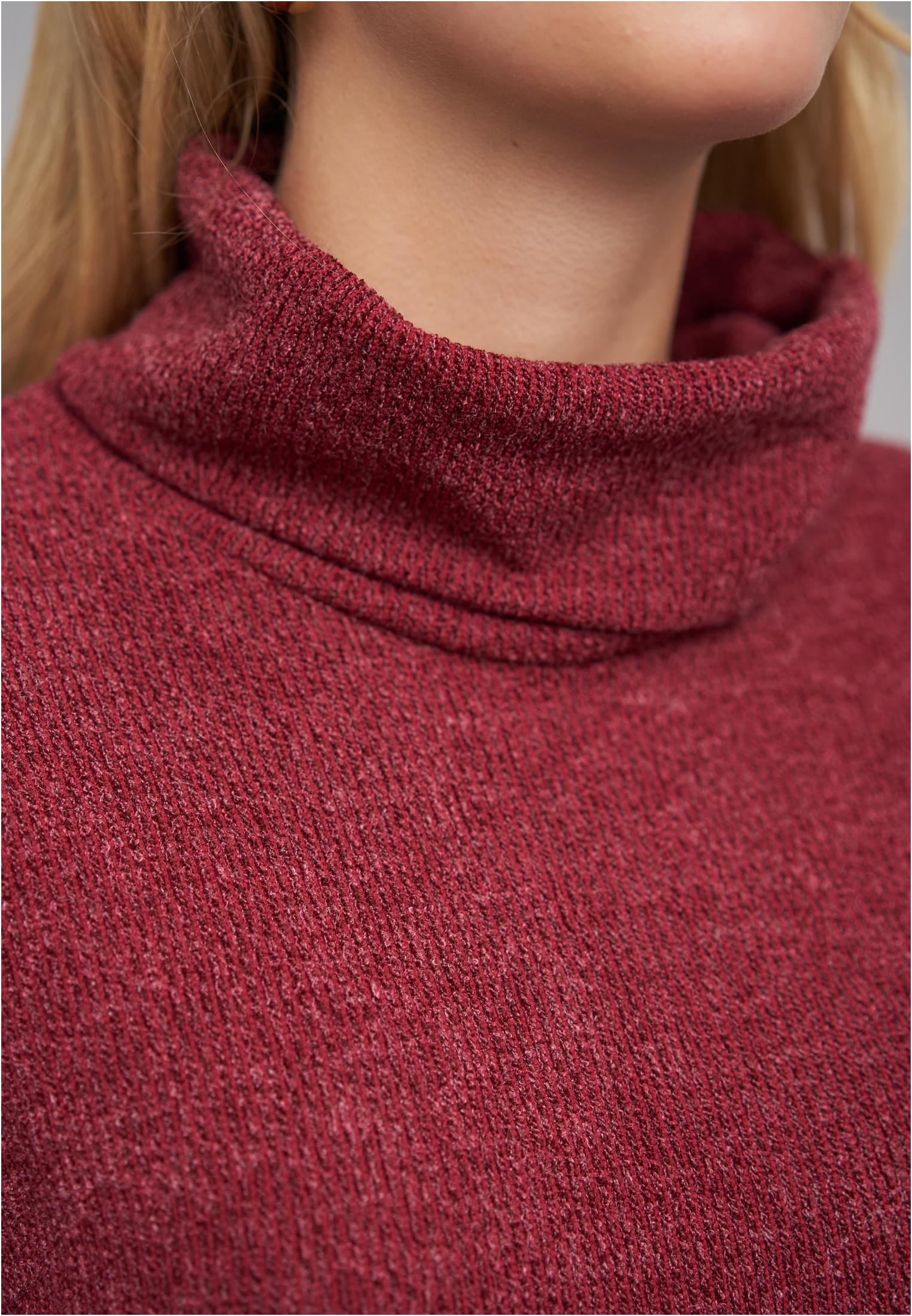 Longform Sweater Pullover mit Rollkragen bordeaux L - variant image 5